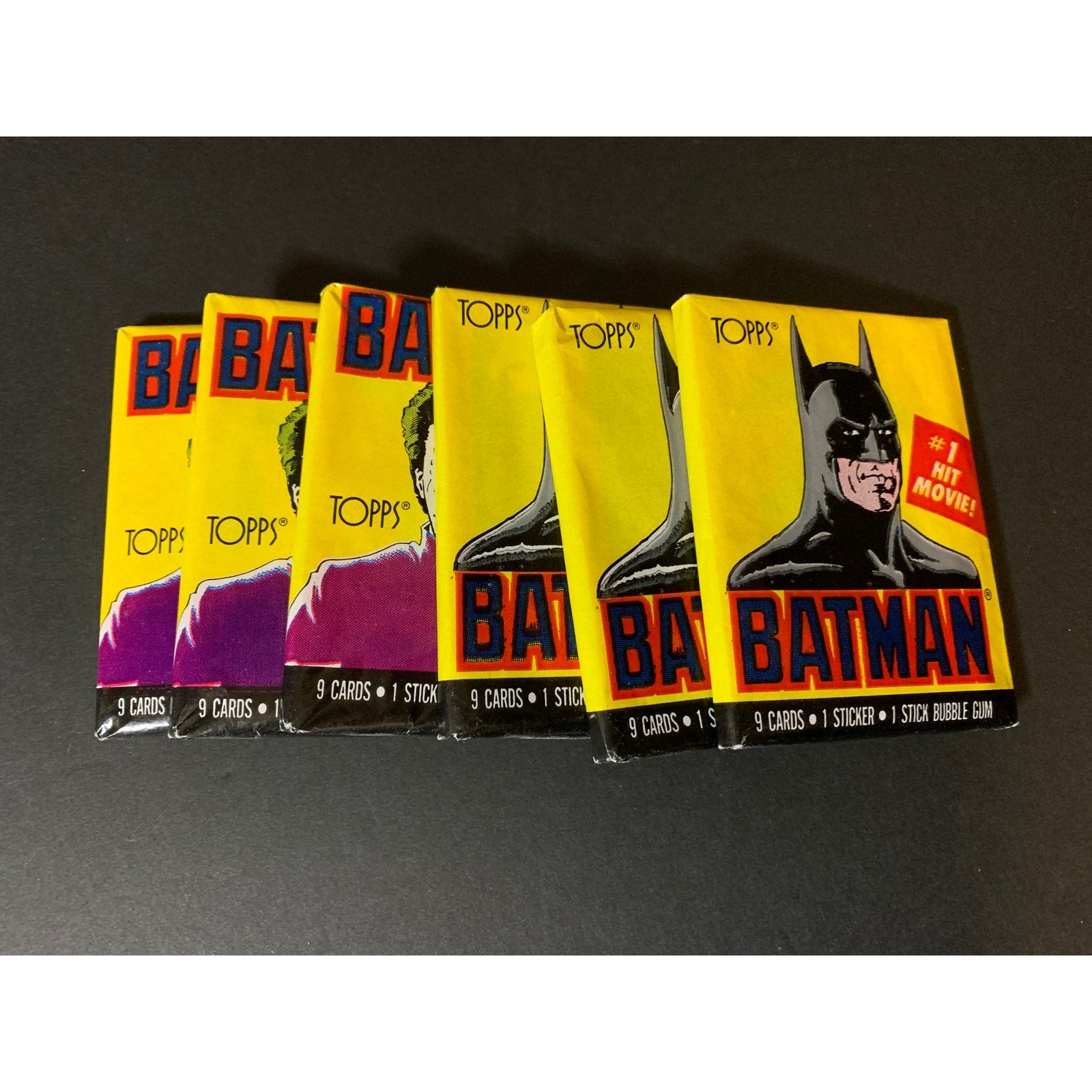 Topps 1989 Batman Movie Trading Card Packs Lot of 6 Sealed Vintage
