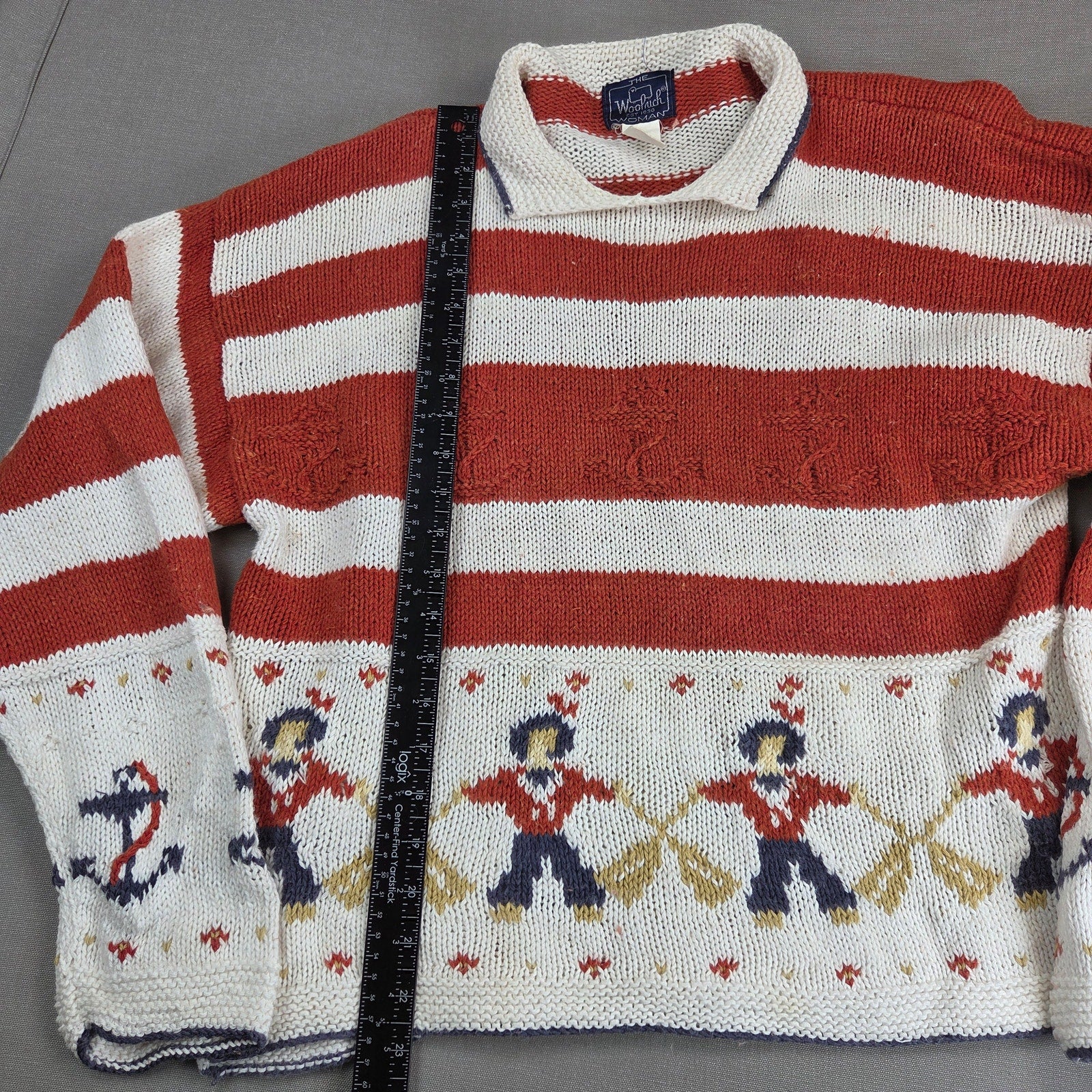 Woolrich Woman Vintage Rowing Maritime Ramie Cotton Sweater Women's L Knit