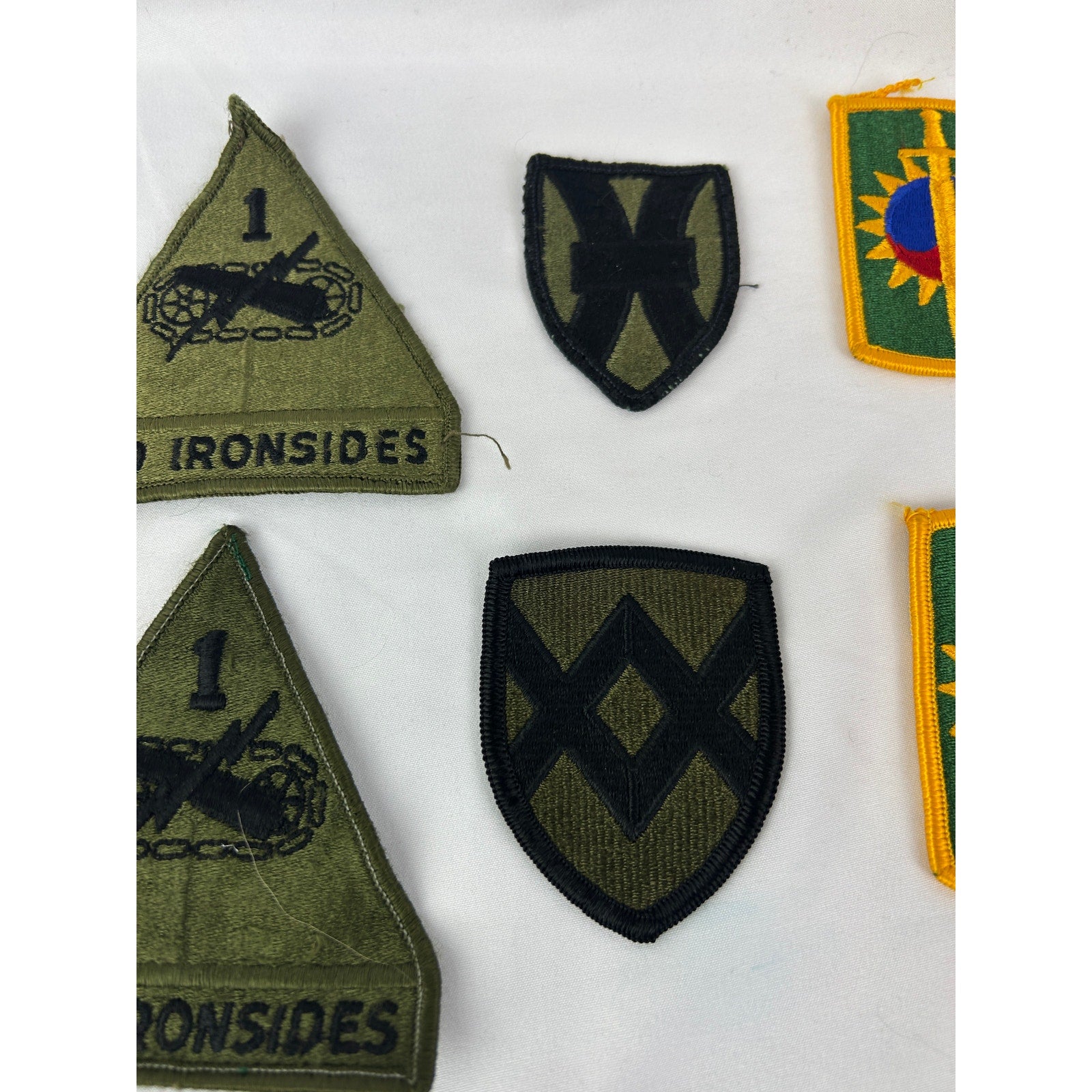 Vintage US Army Patches Lot USAR Strips Armor Division Patches 23 pcs