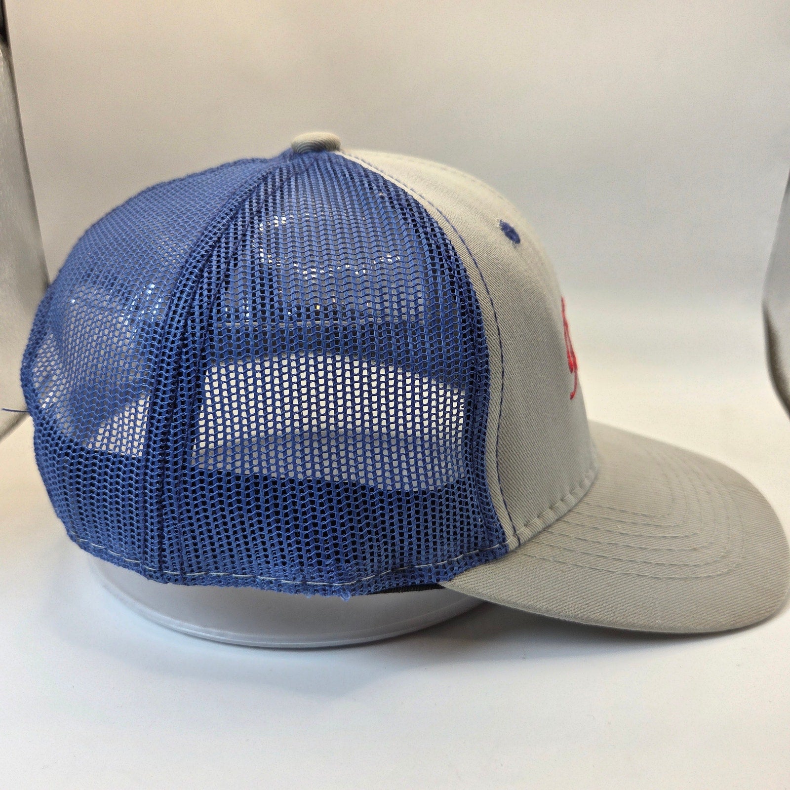 Hamm's Beer Trucker Snapback Hat Outdoor Cap Gray Blue Mesh OSFM Adjustable 2018