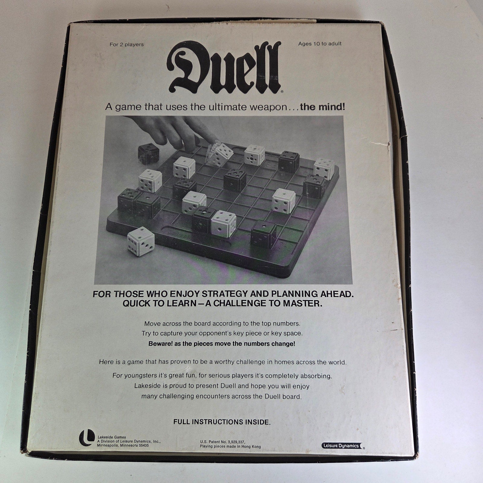 Vintage 1976 Lakeside Duell Board Game Complete Dice Strategy 2 Player