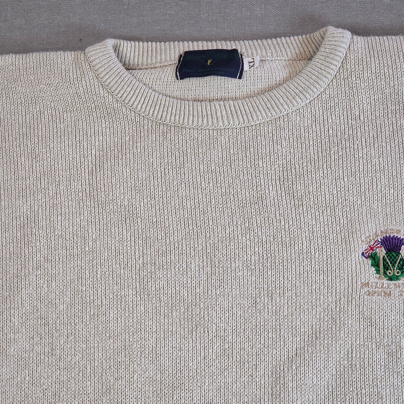 Vintage 2000 St Andrews Open Championship Sweater XL Tiger Woods Win