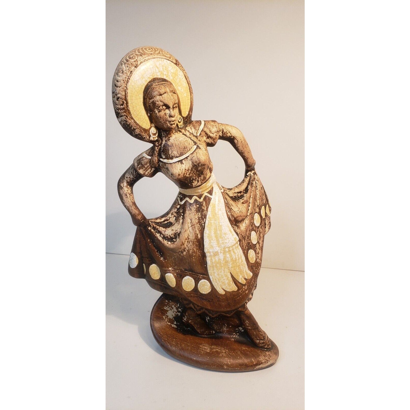 Vintage 1950s Treasure Craft Dancing Senorita Figurine 11.5" Ceramic Art