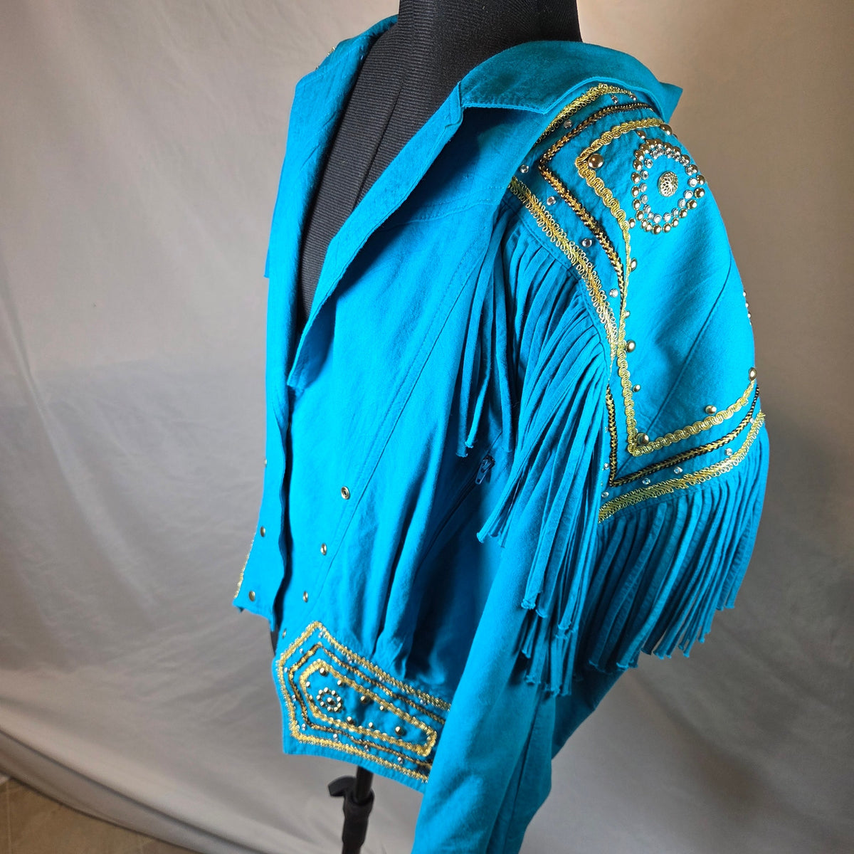 Varda Garfinkel Vintage 80s Western Fringe Beaded Rodeo Jacket Women's L