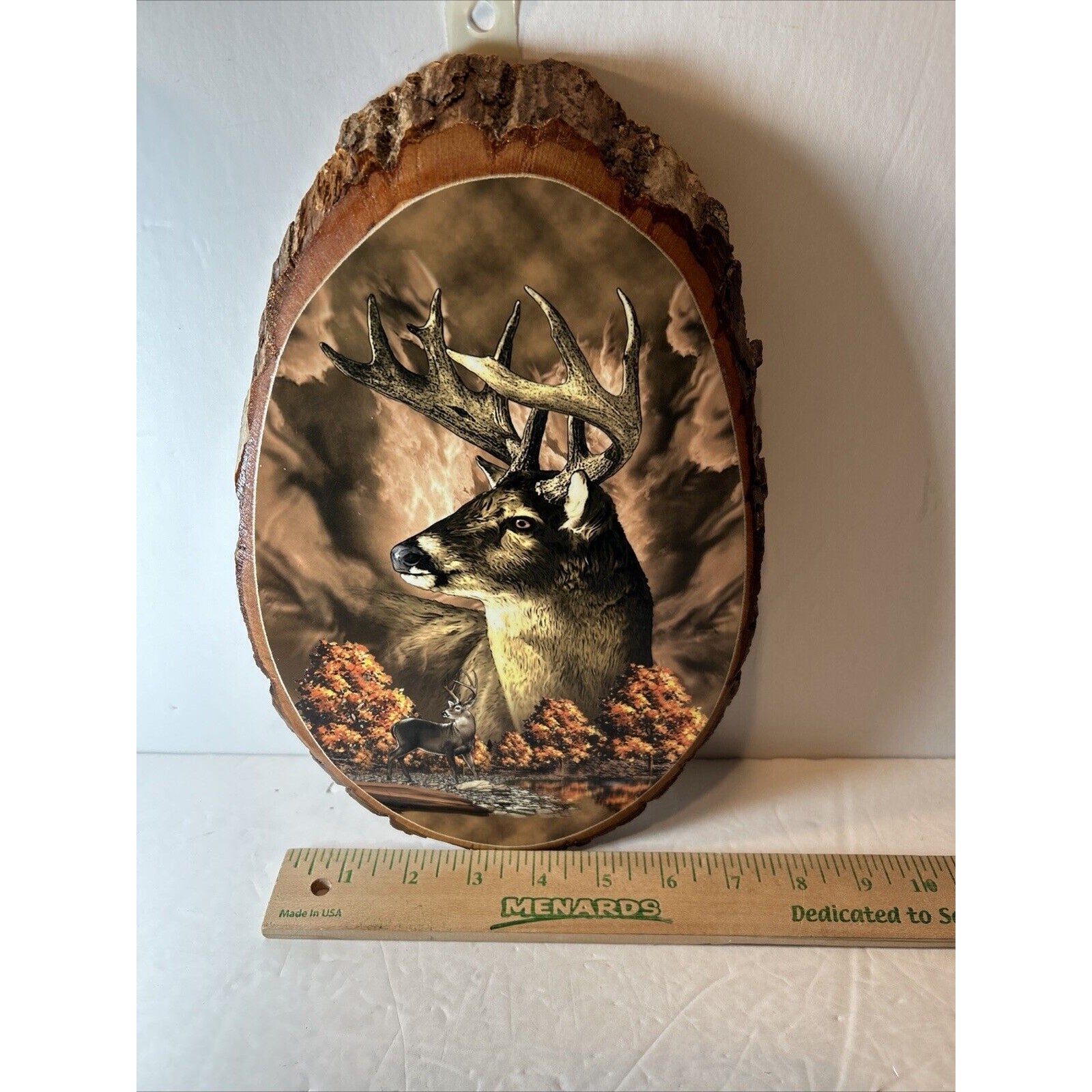 Deer Buck Wood Slab Wall Plaque