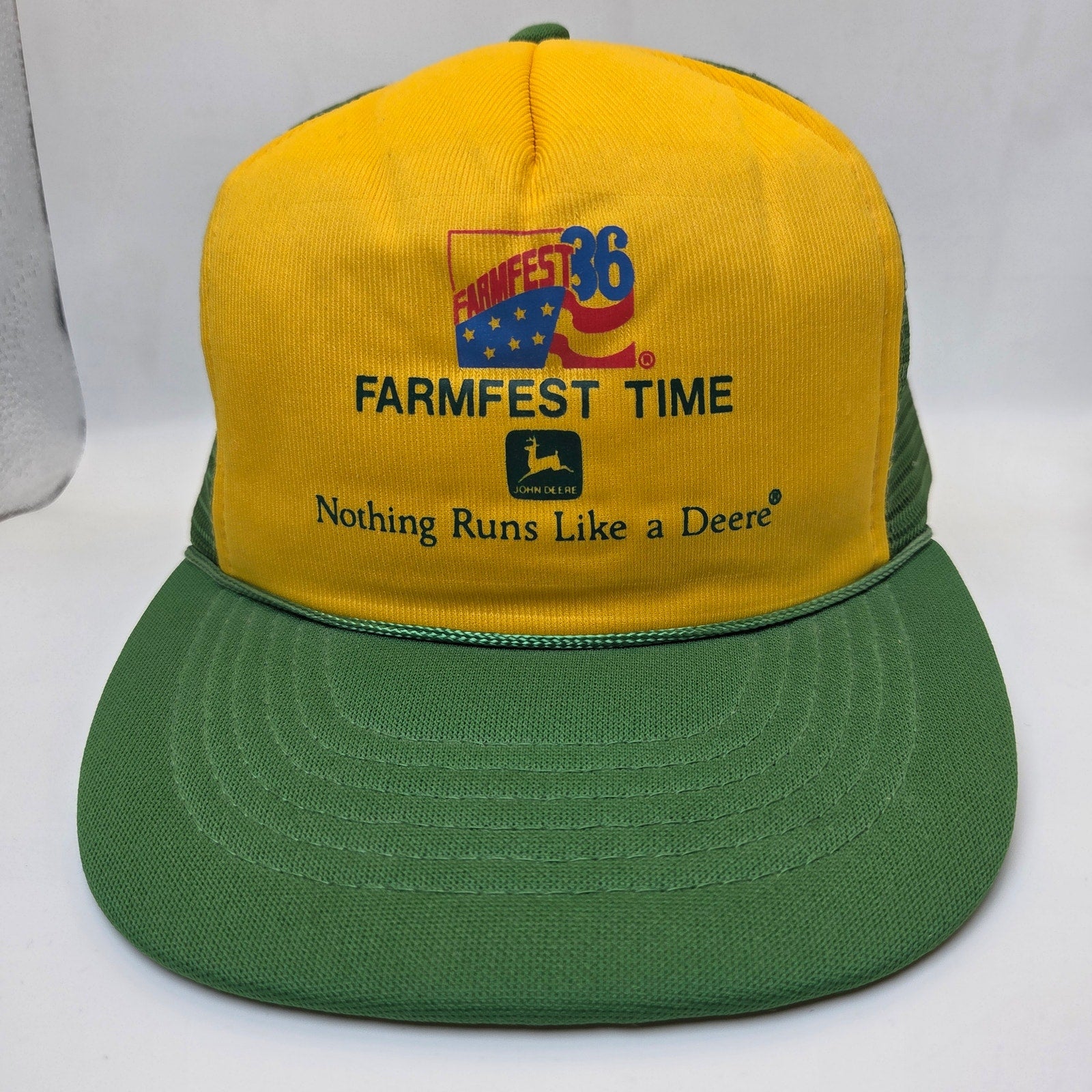 John Deere Farmfest 1986 Vintage Trucker Hat Capital Snapback OSFA Cap