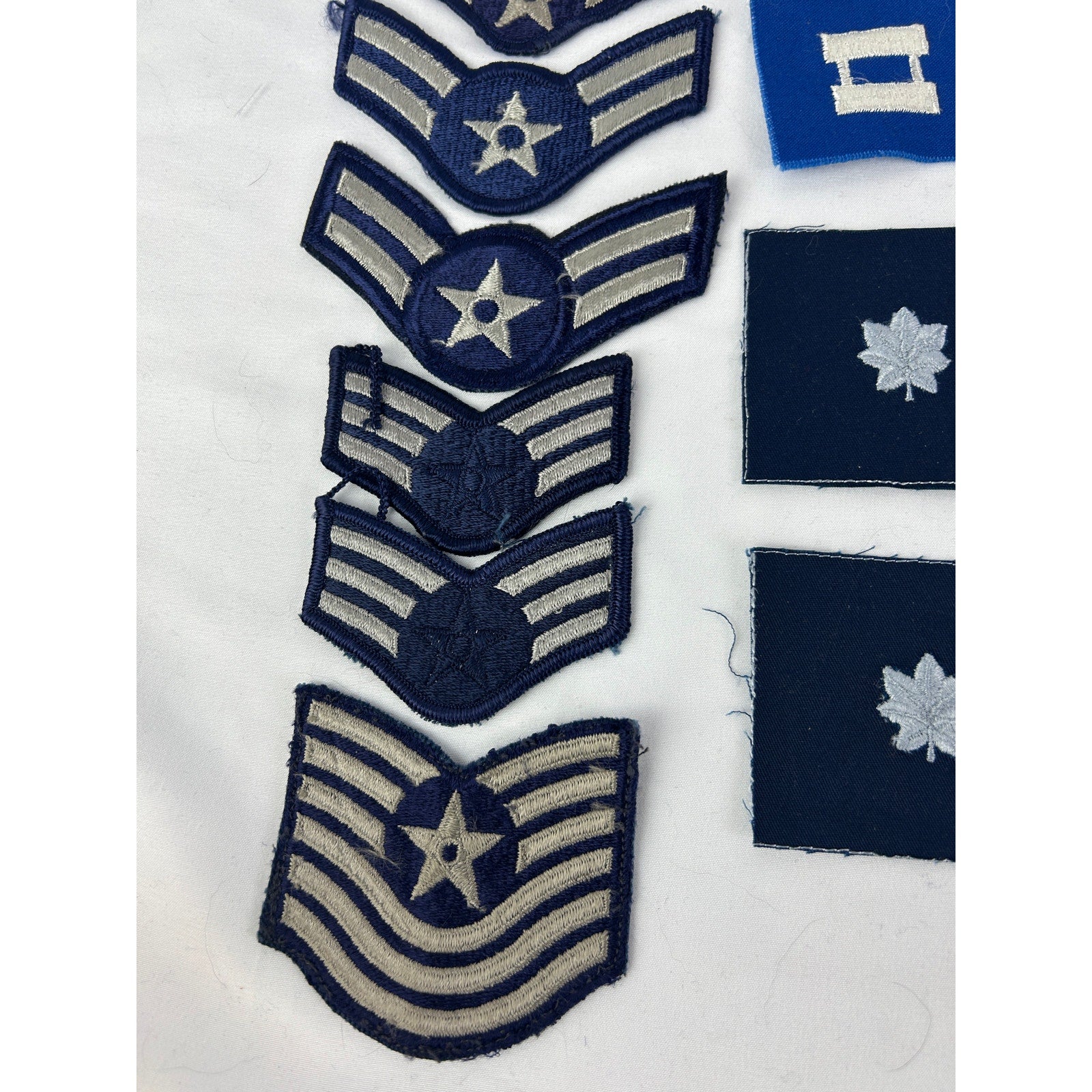 Vintage US Air Force Patch Lot Rank Chevrons Name Tape 16pc