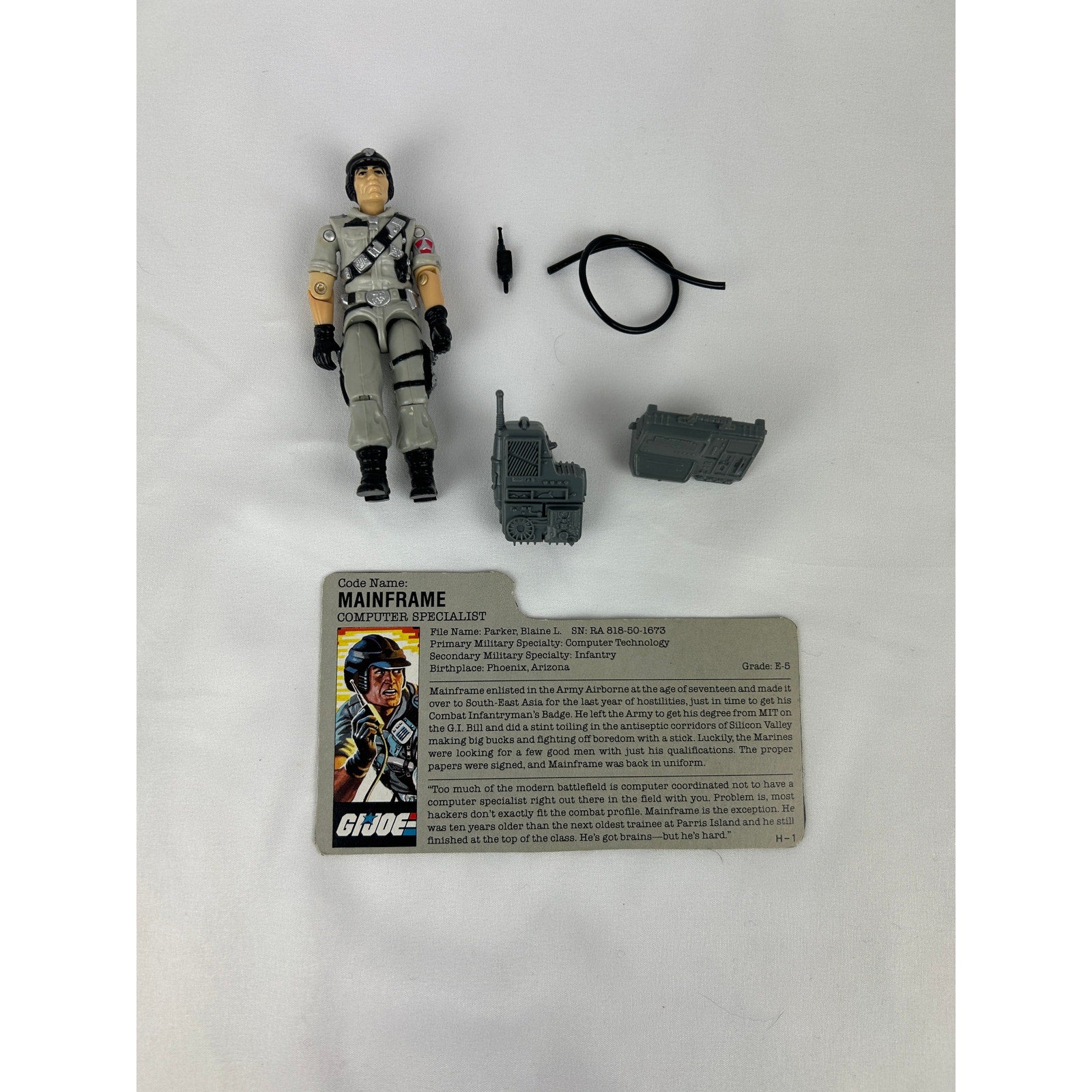 GI Joe Mainframe ARAH Computer Specialist Complete w Accessories and File Card