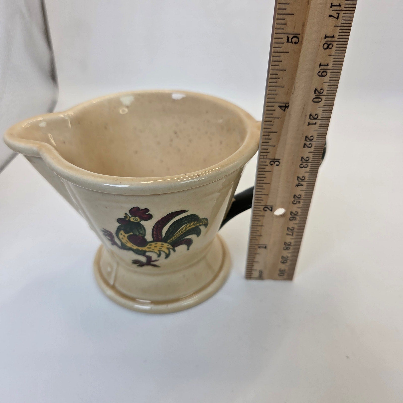 Metlox Poppytrail Rooster Creamer Pitcher Vintage California Pottery Chipped