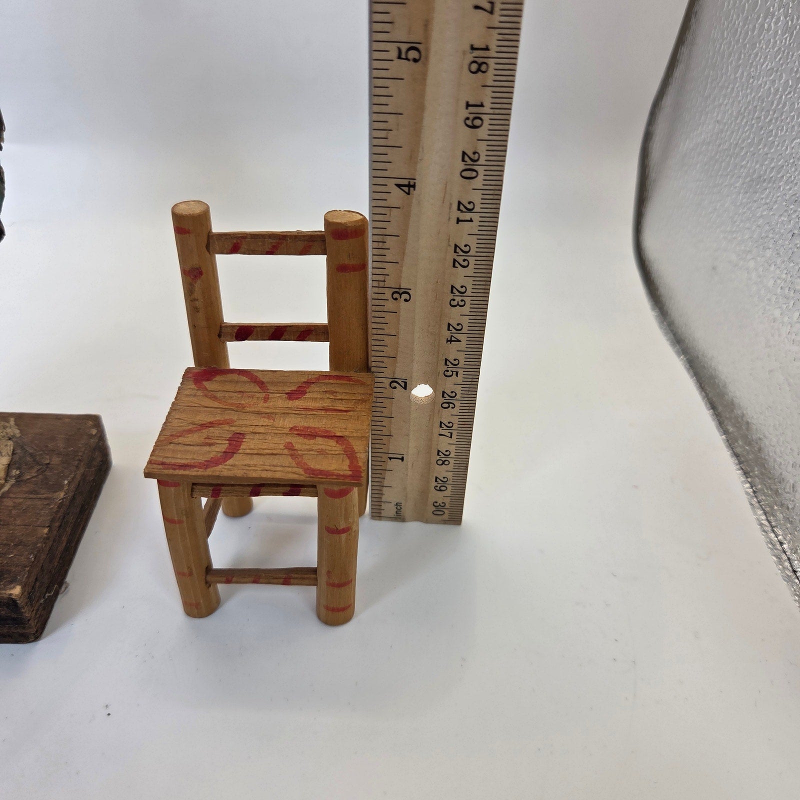 Vintage 1970s Mexican Papier Mache Folk Art Figure w/ Balancing Chairs 9"