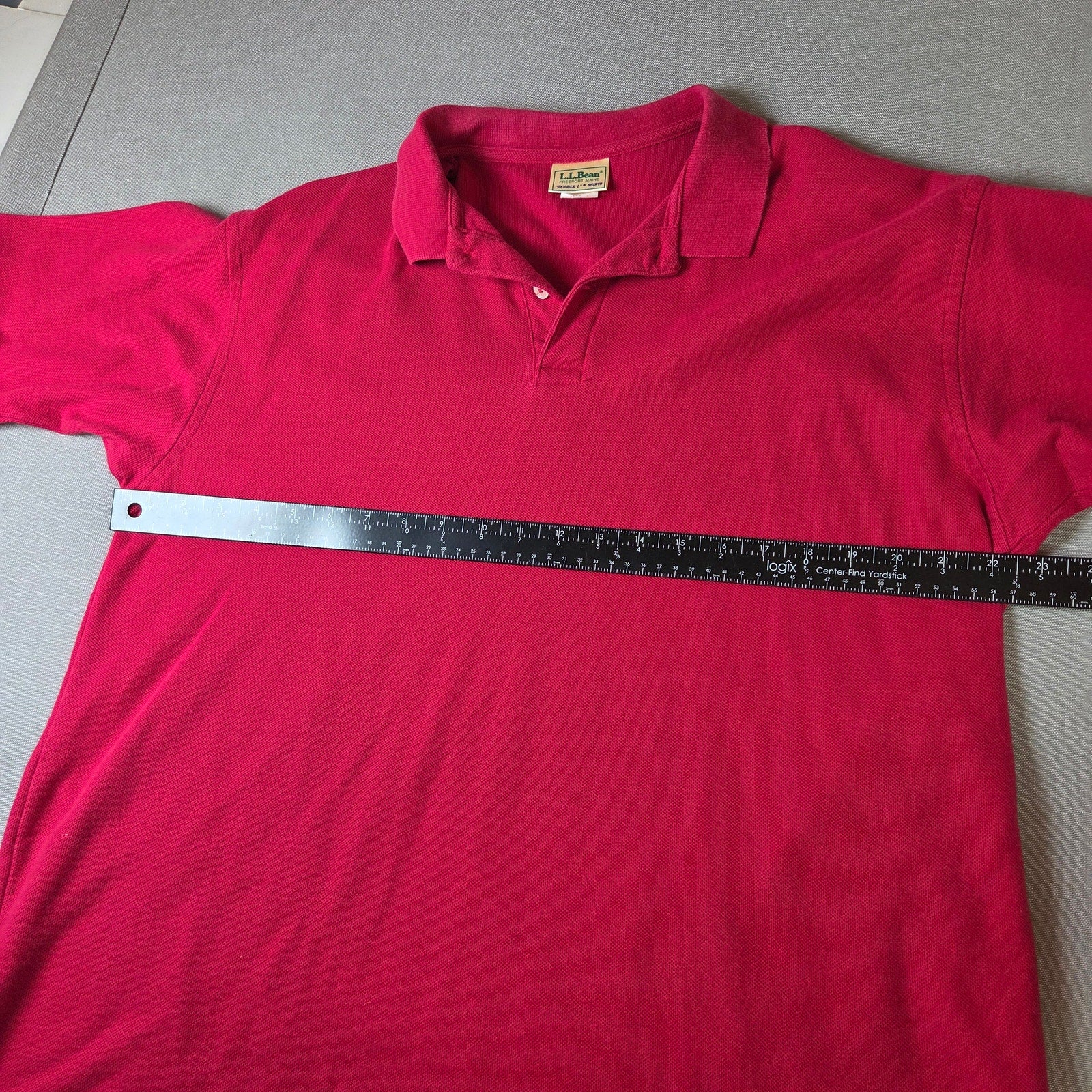 L.L. Bean Vintage Red Polo Shirt Made in USA 100% Cotton Mens Large