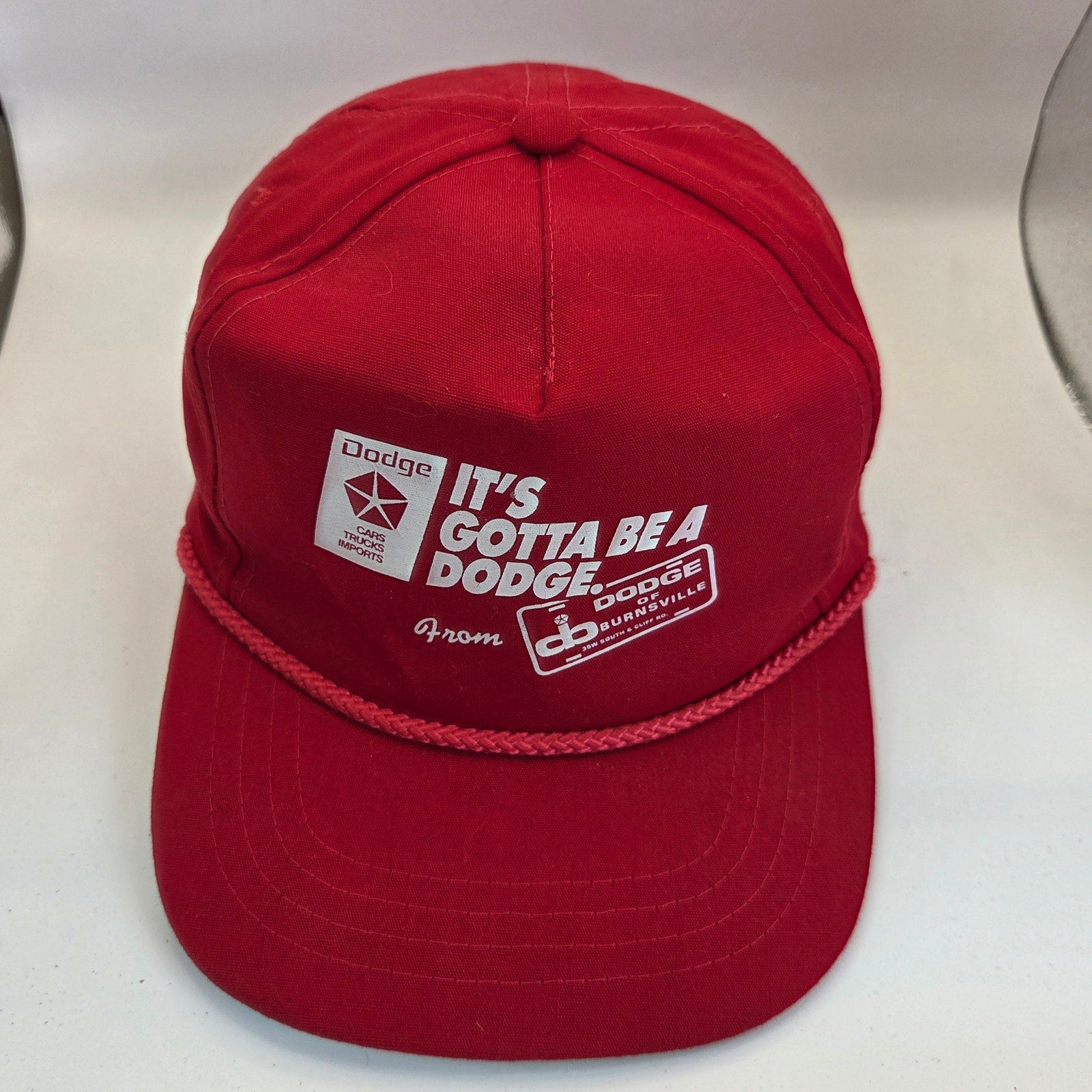 Vintage Yupoong Dodge of Burnsville MN Rope Snapback Hat Korea Dealer Cap
