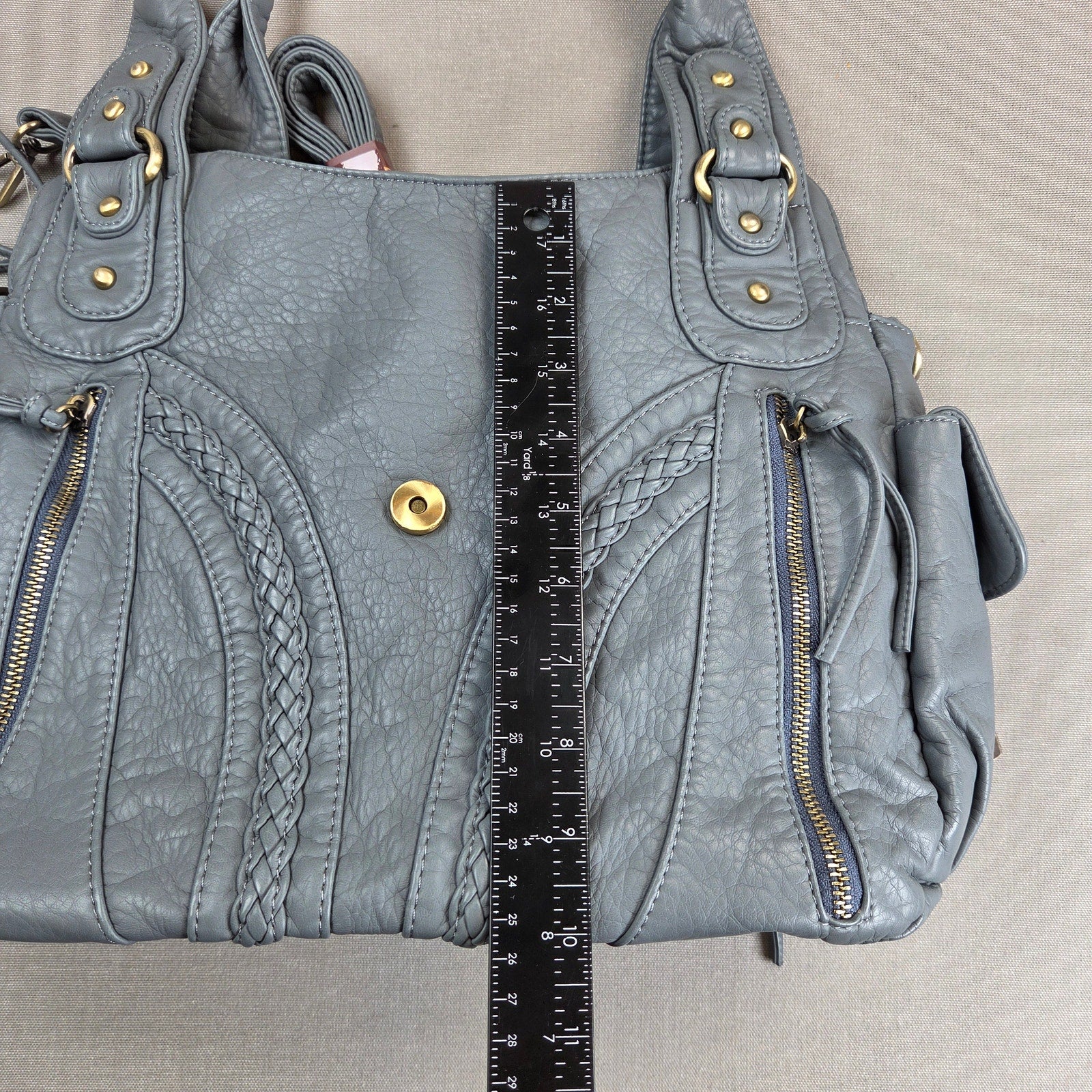 Montana West Select Llewellyn Handbag Blue Braided Studded Shoulder Bag Purse