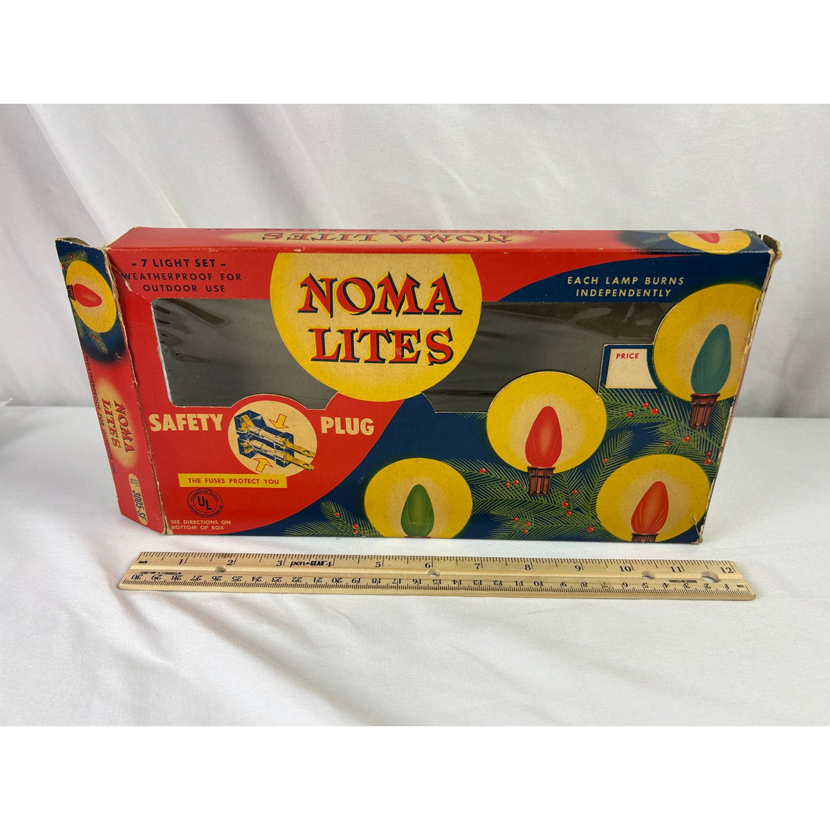 Vintage 1950s NOMA Lites 3005-SF 7 Light Christmas Set Original Box C7