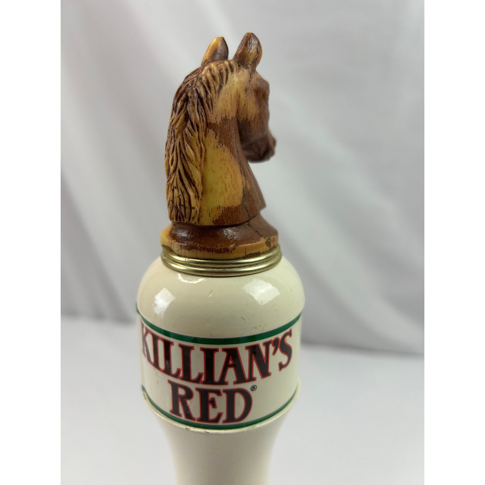 George Killian's Irish Red Horse Head Ceramic Wood Beer Tap Handle 12in