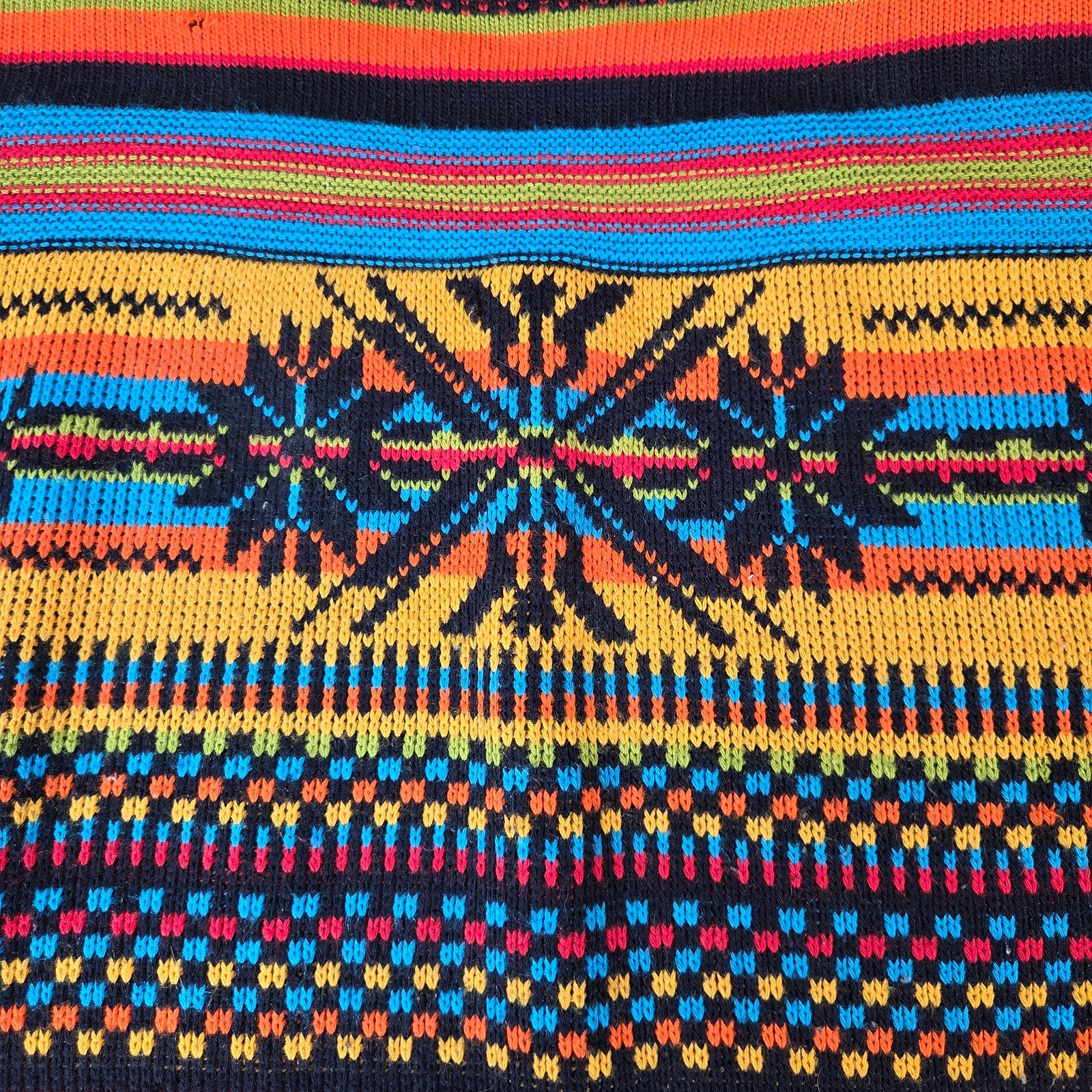 Clix! Vintage Southwestern Striped Knit Sweater Womens Large USA Pullover