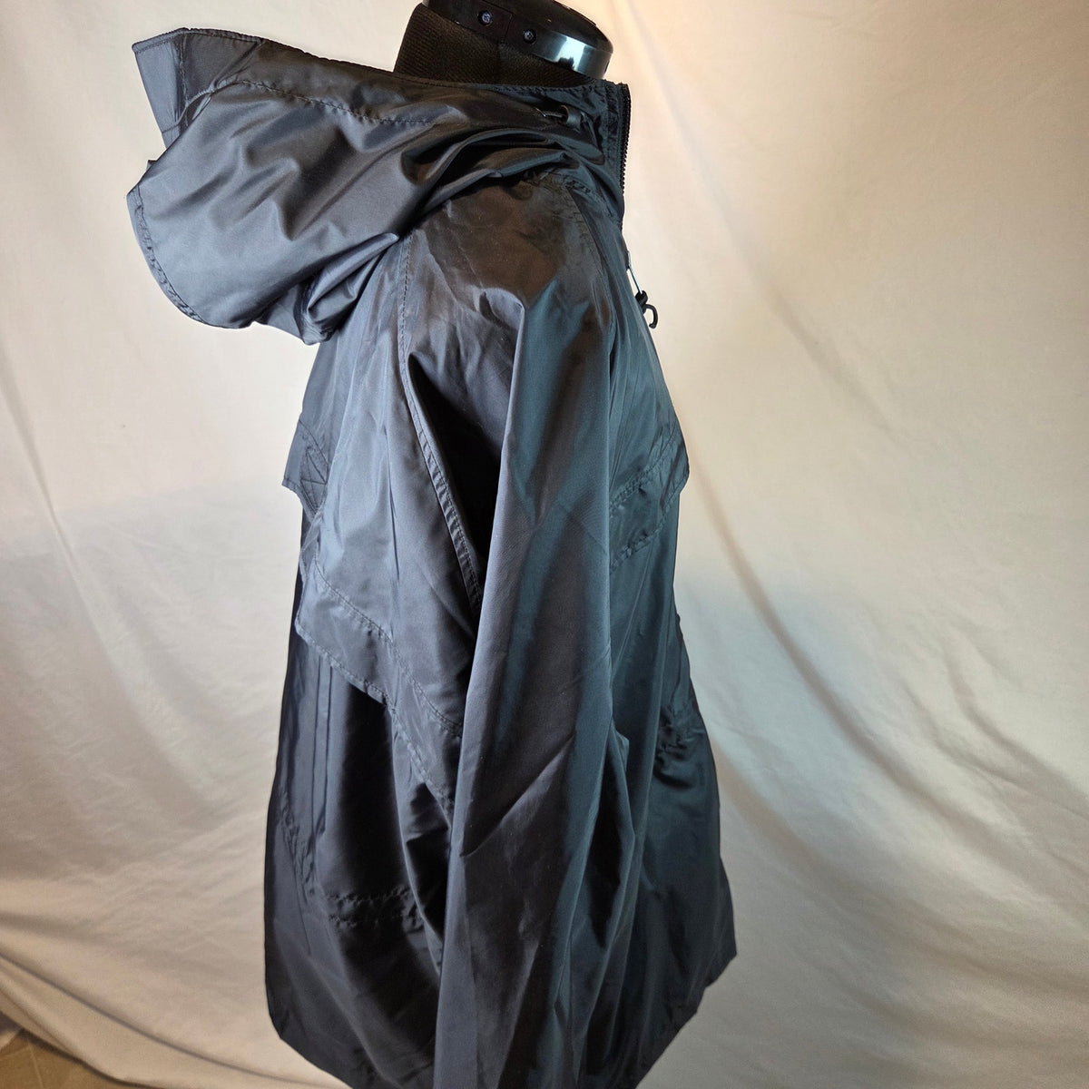 Vintage 1998 Columbia Packable Hooded Rain Jacket Women's XL Black Full Zip