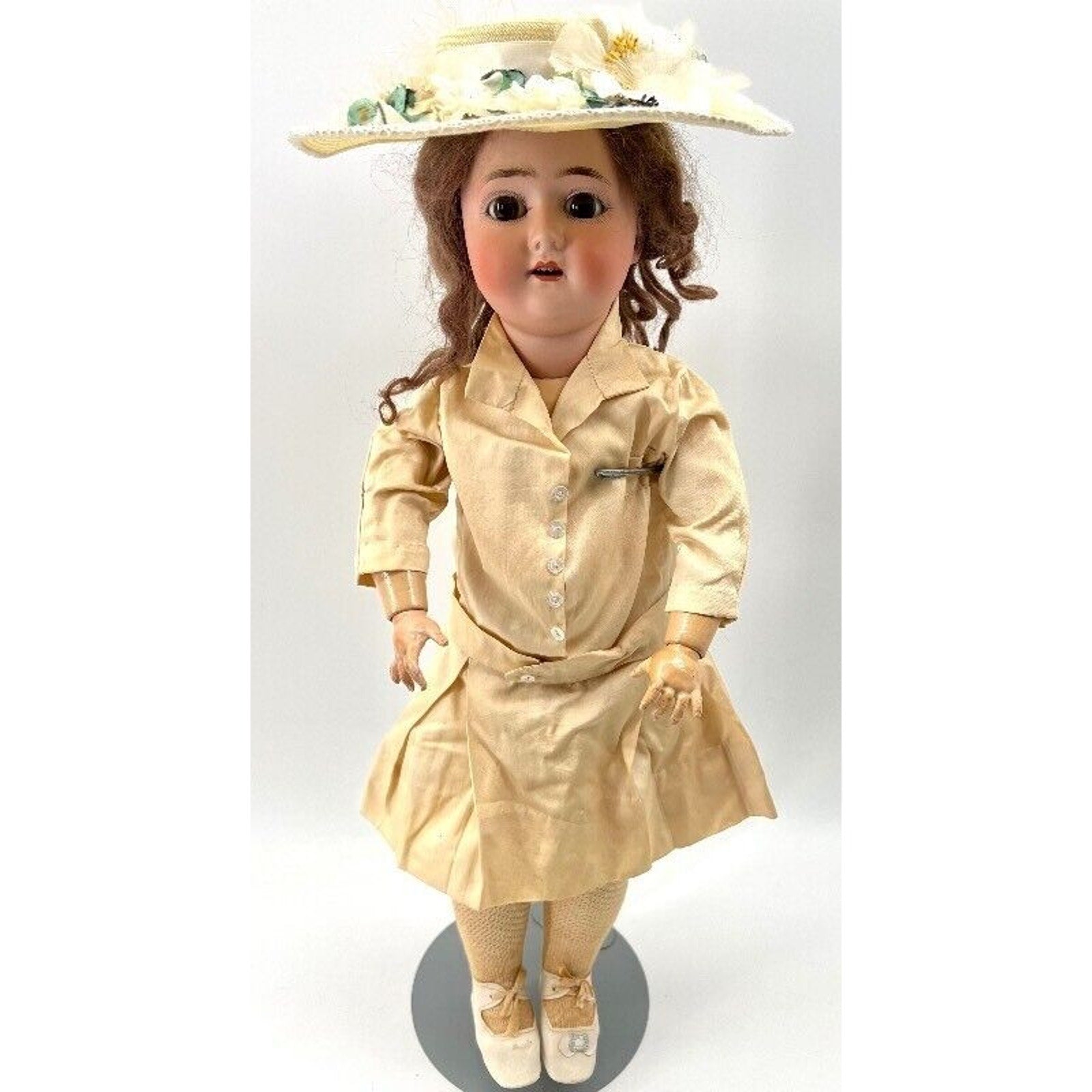 Antique 1909 S&H 1909 Bisque Head Doll 19.5" Open Mouth Compo Body Germany