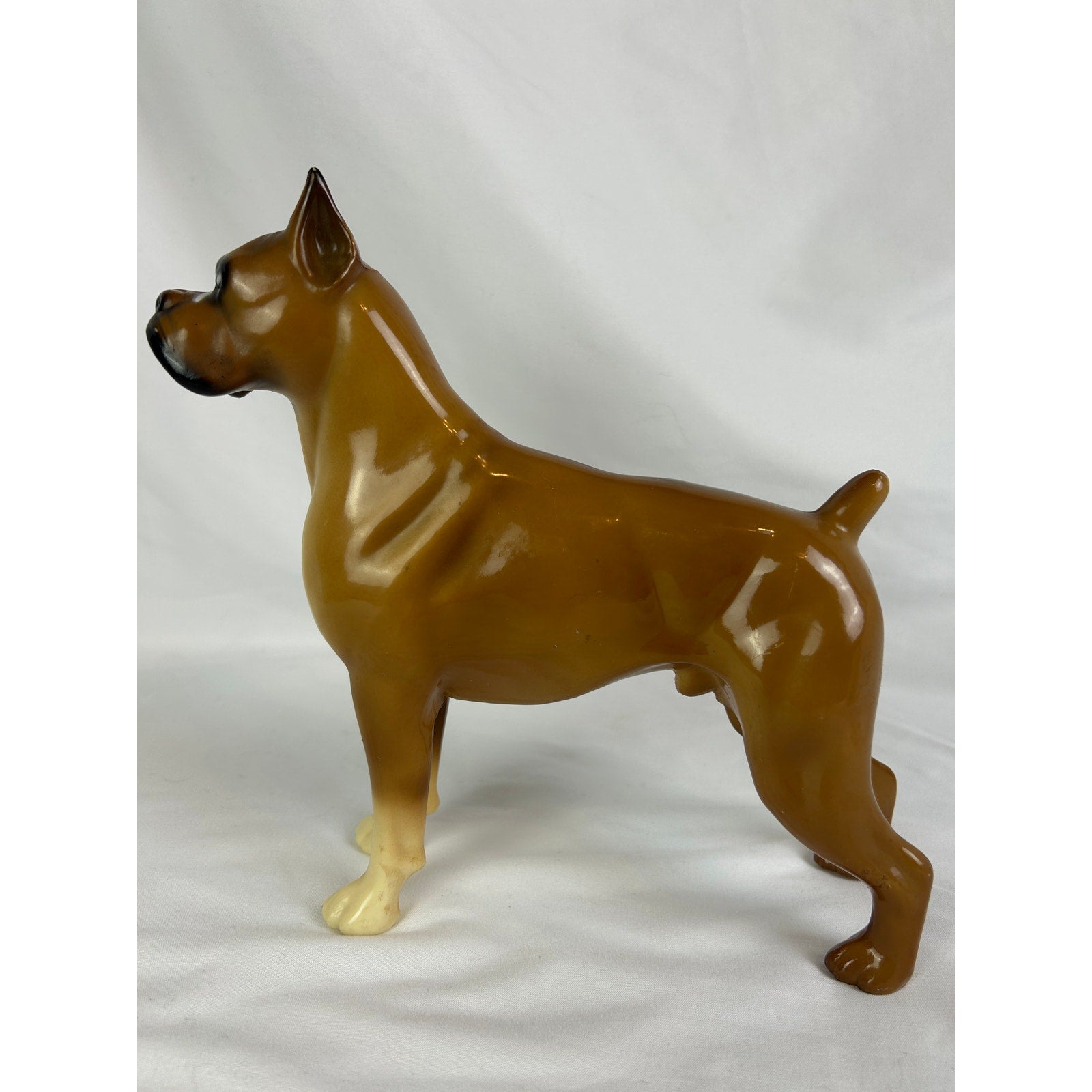 Vintage Boxer Dog Figurine 8" Mid Century Breyer Style