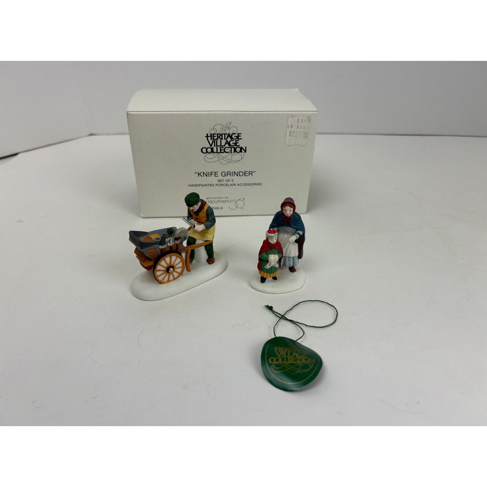 Department 56 New England Village Knife Grinder 56499 set of 2 1993