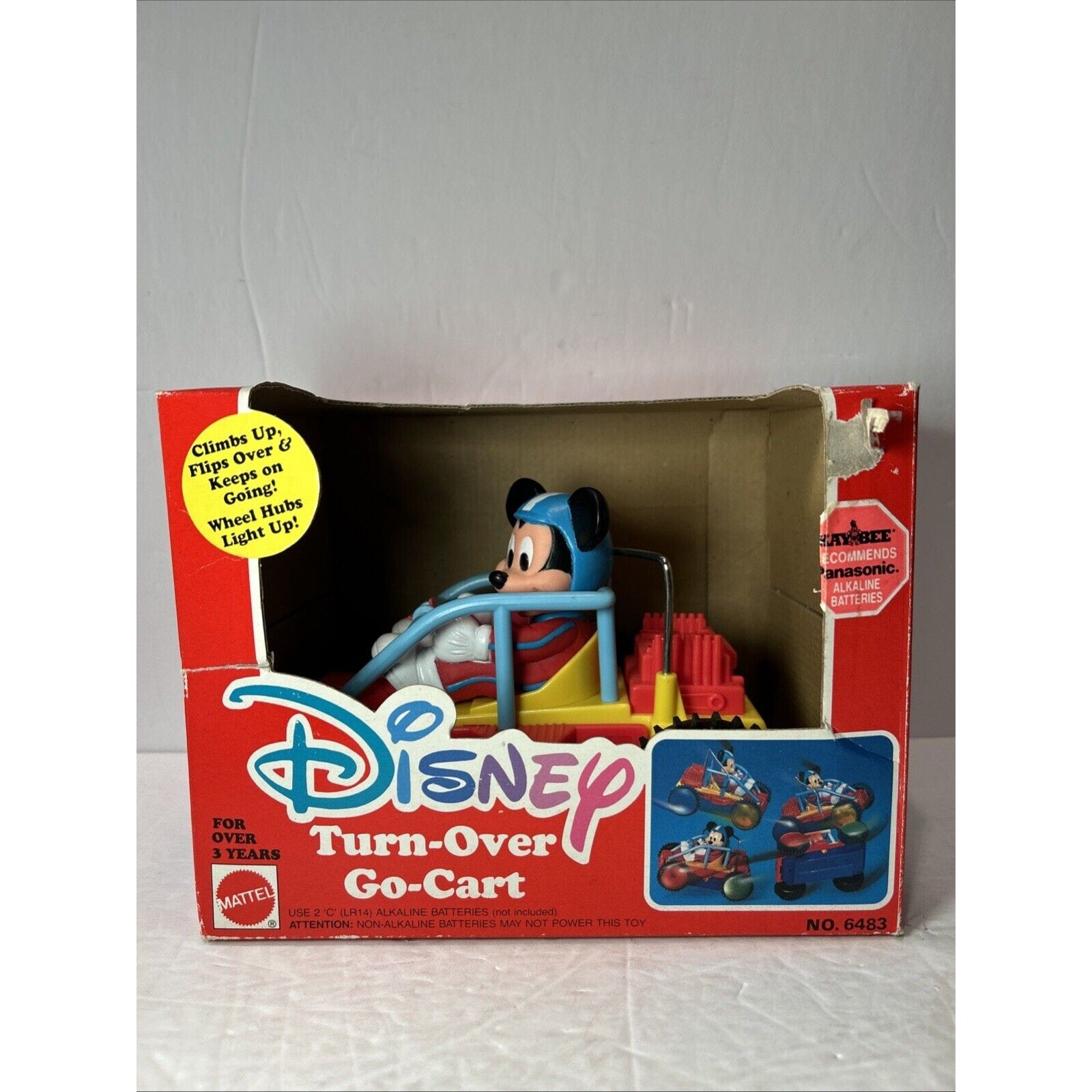 Vintage Disney Turn-Over Go-Cart Mickey Mouse by Mattel w/ Box Tested Works