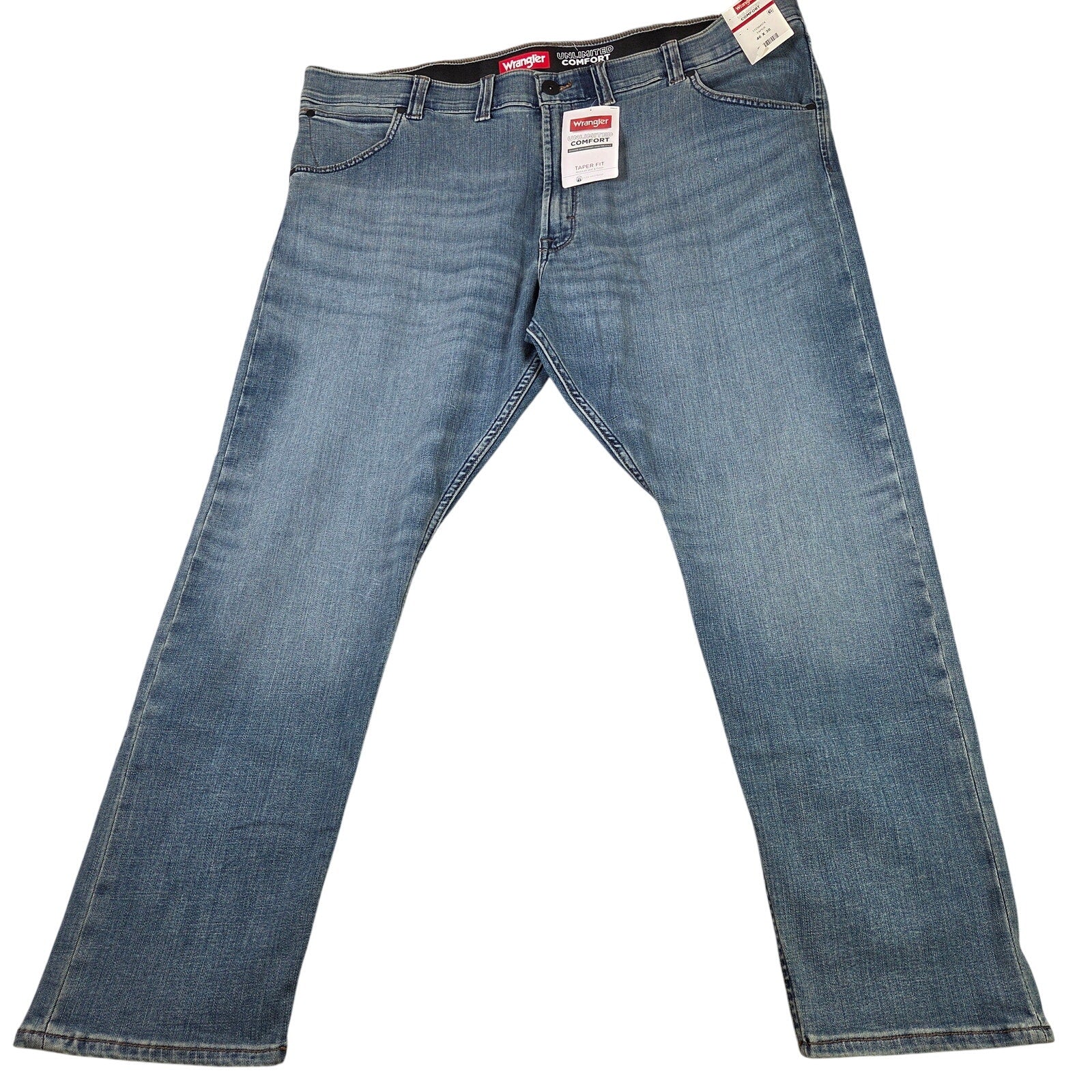 Wrangler Unlimited Comfort Taper Fit Flex Jeans Lot 2 Pair Mens 46x30 NWT