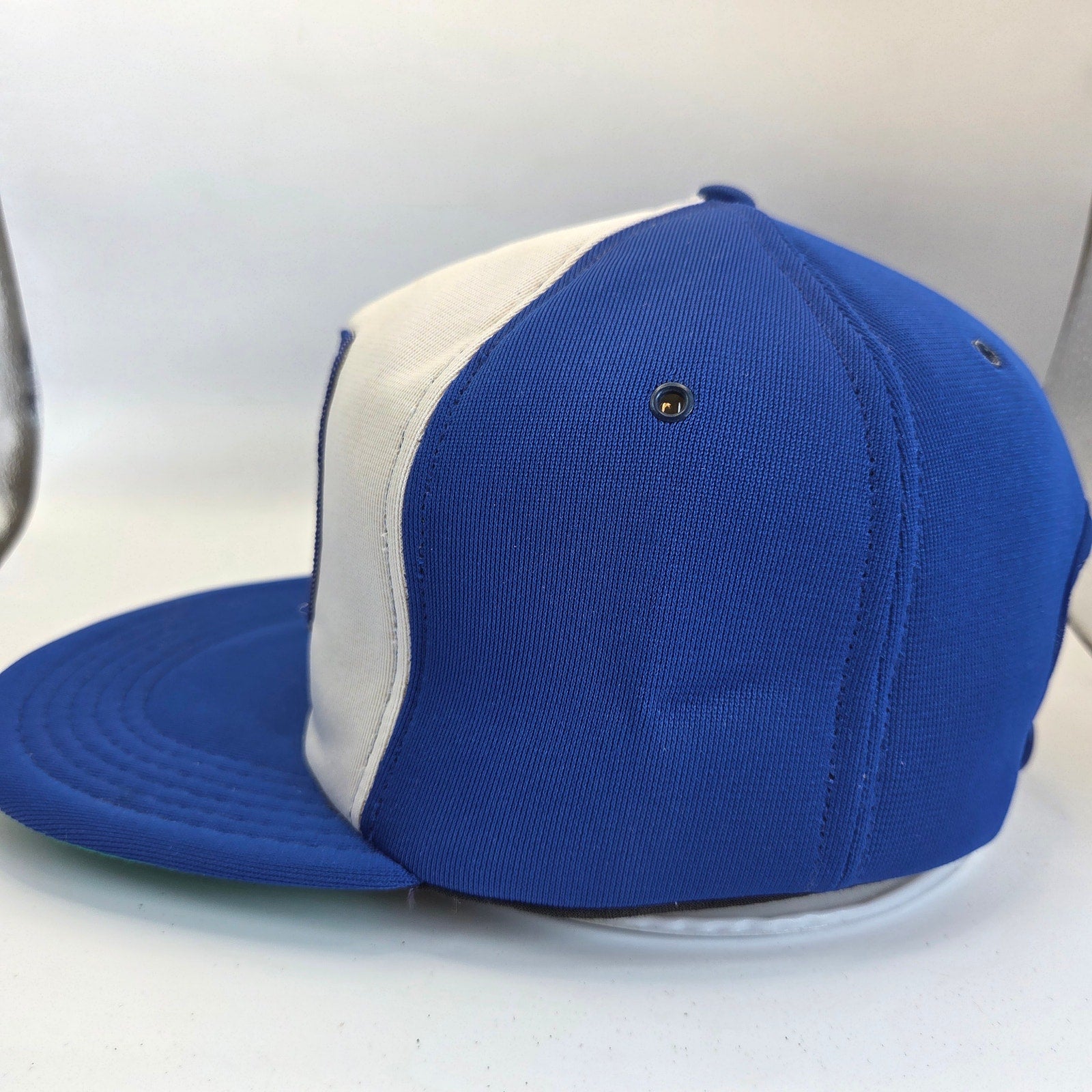 Vintage OK Hardware All Foam Snapback Hat OSFA Blue White Promotional Cap