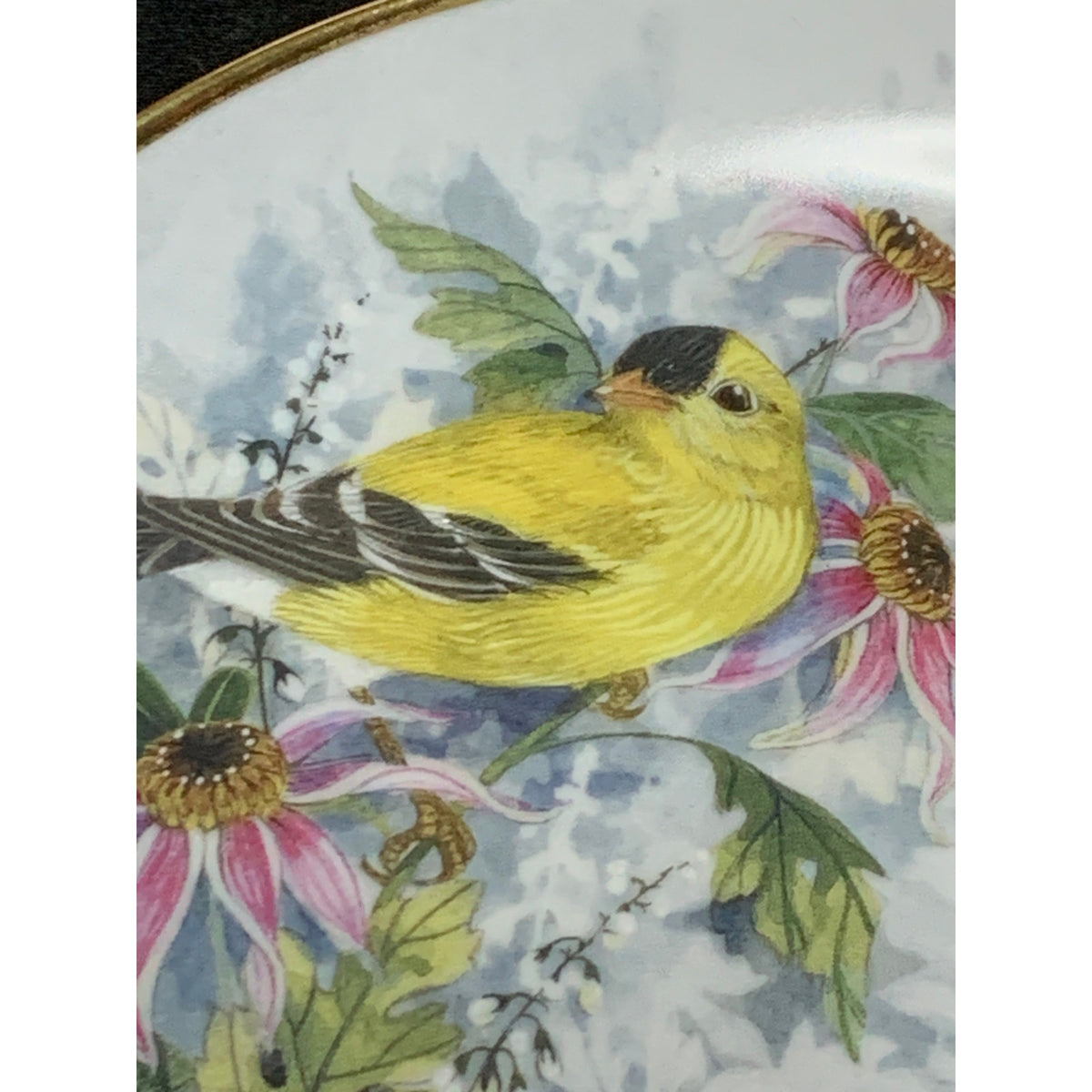 Franklin Mint Autumn Concerto Goldfinch Collector Plate Theresa Politowicz