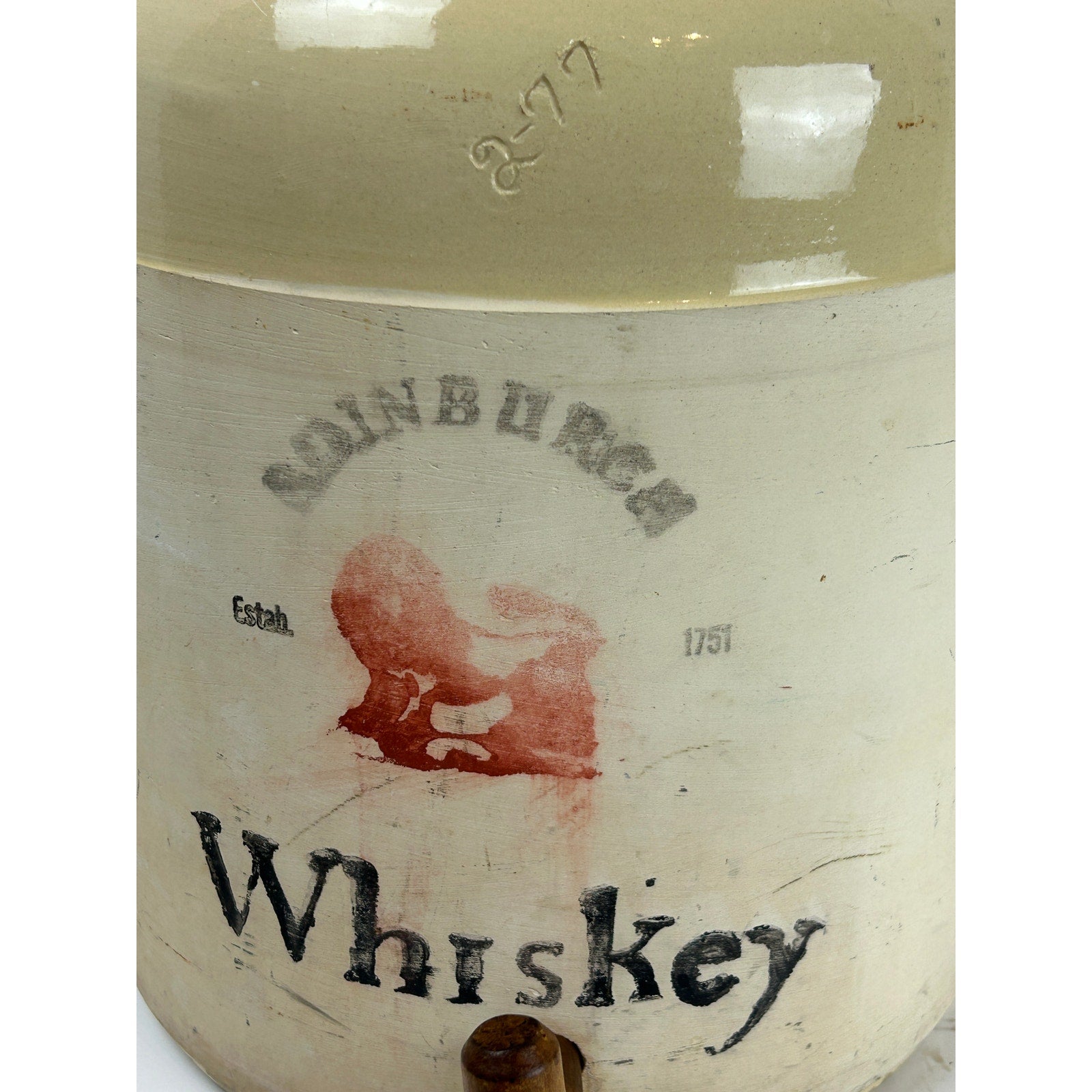 Corona Stoneware Whiskey Jug with Tap Edinburgh Distillery Graphic