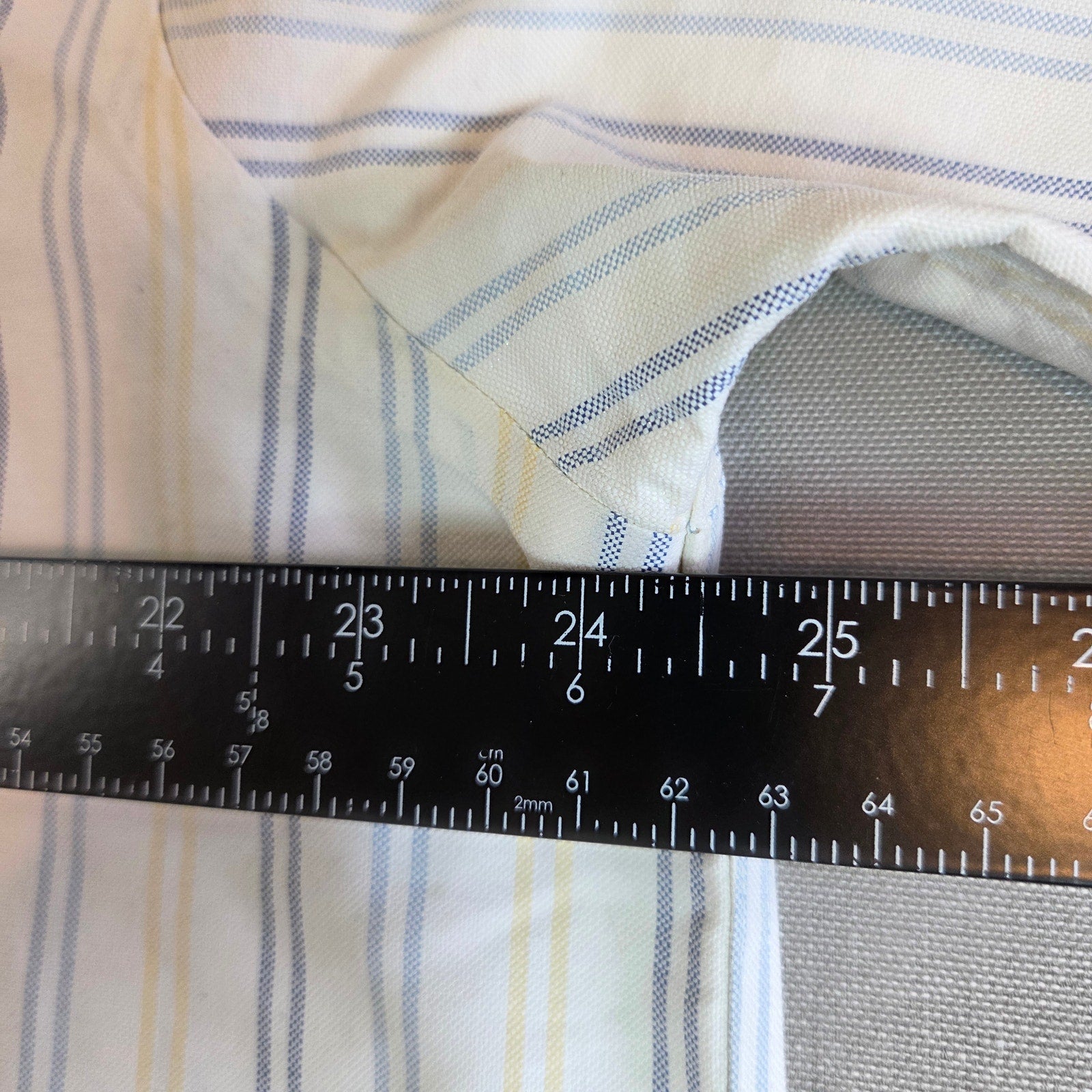 LL Bean Wrinkle Resistant Striped Short Sleeve Shirt 16.5 Reg Cotton