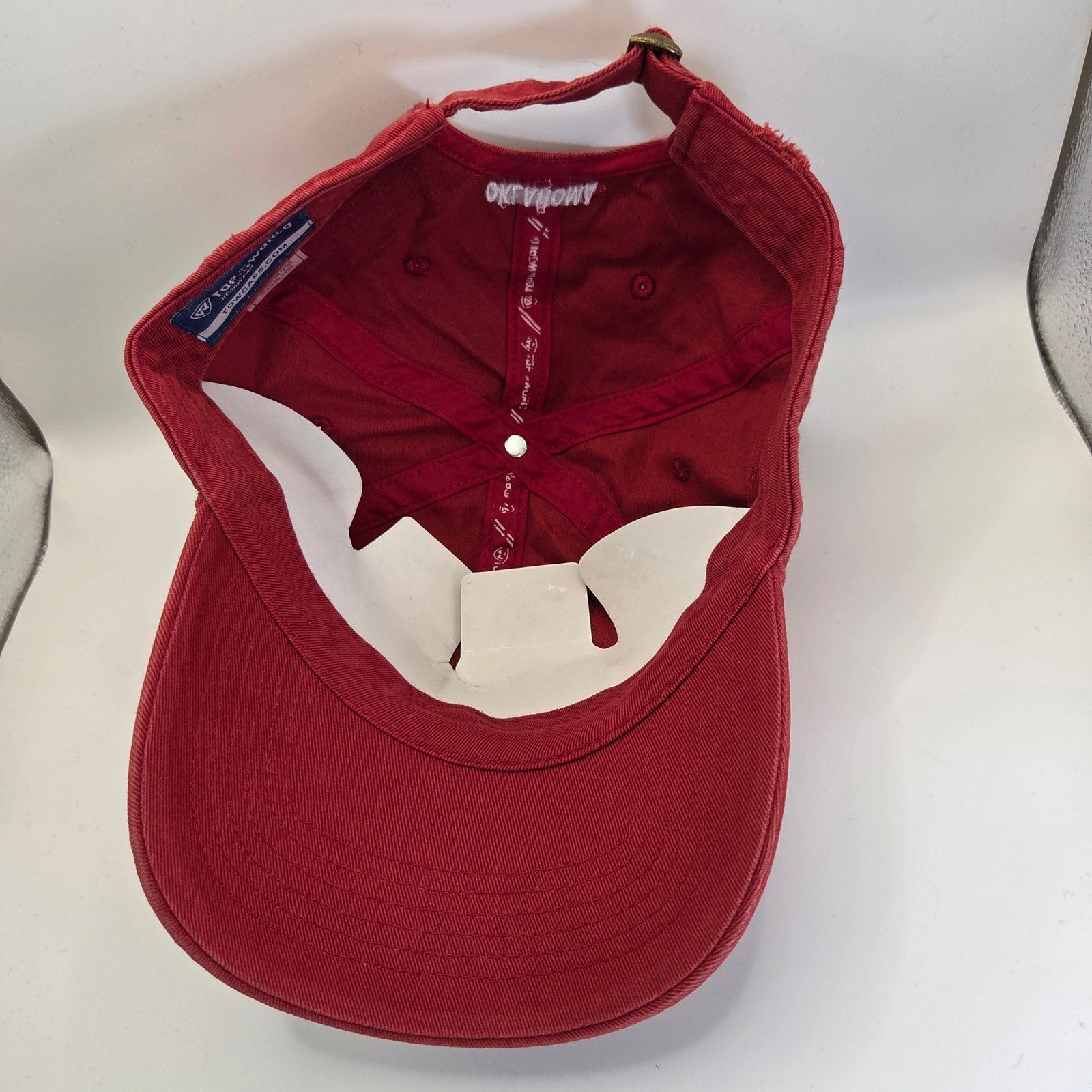 Oklahoma Sooners OKLA Top of the World Hat Red Cotton Claspback