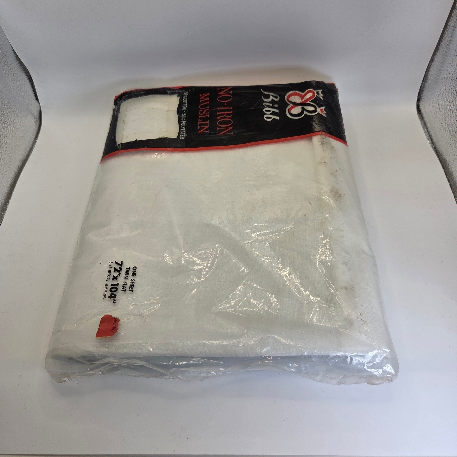 Vintage 1980s Bibb No-Iron Muslin Twin Flat Sheet 72x104 USA Sealed NOS