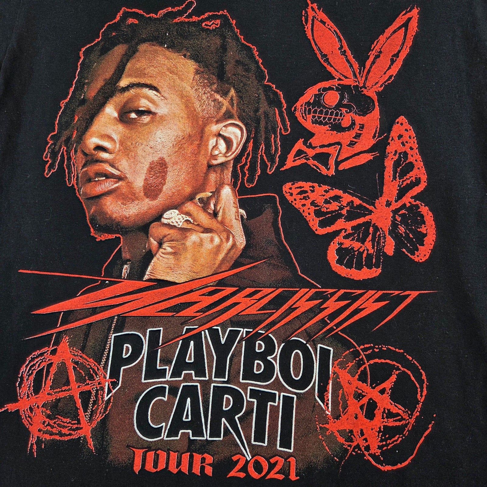 Playboi Carti Narcissist Tour 2021 Double Sided Concert T Shirt Small Sz S