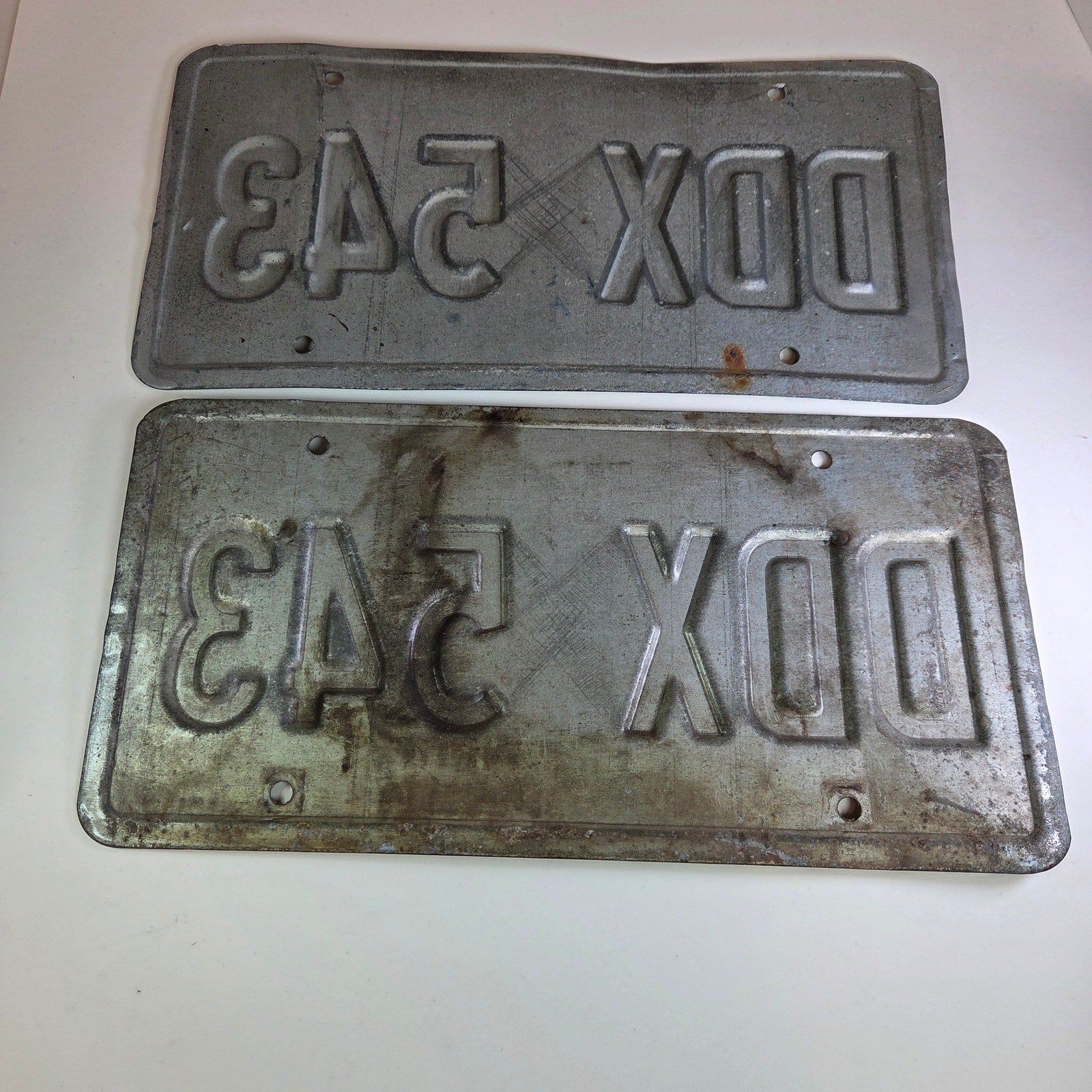 Vintage 1989 Minnesota License Plates Pair DDX 543 Blue 10,000 Lakes Tags