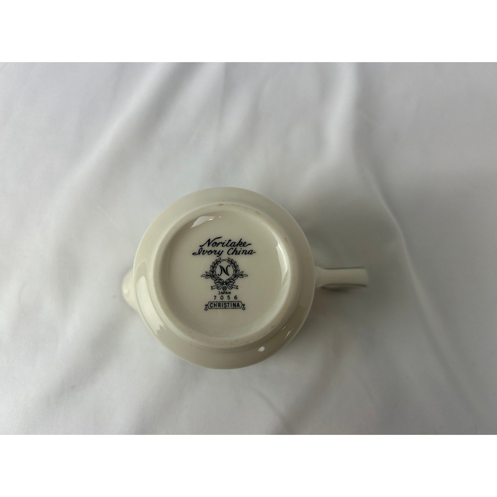 Noritake Christina 7056 Ivory China Creamer Floral Silver Trim Japan