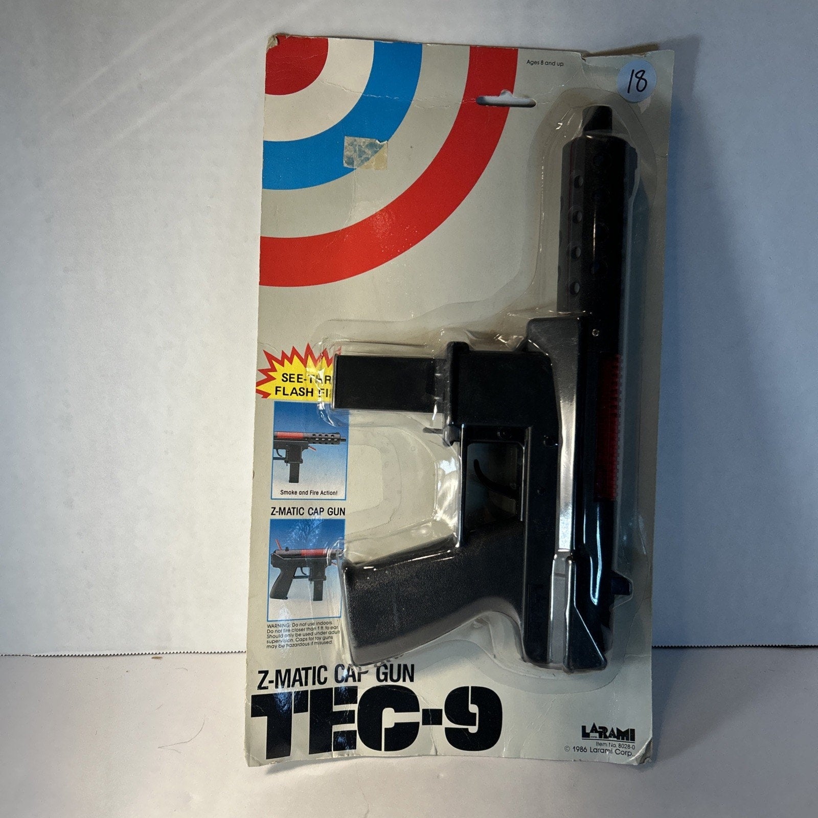 Vintage 1986 Larami TEC-9 Z-Matic Toy Cap Gun in Original Packaging Hong Kong