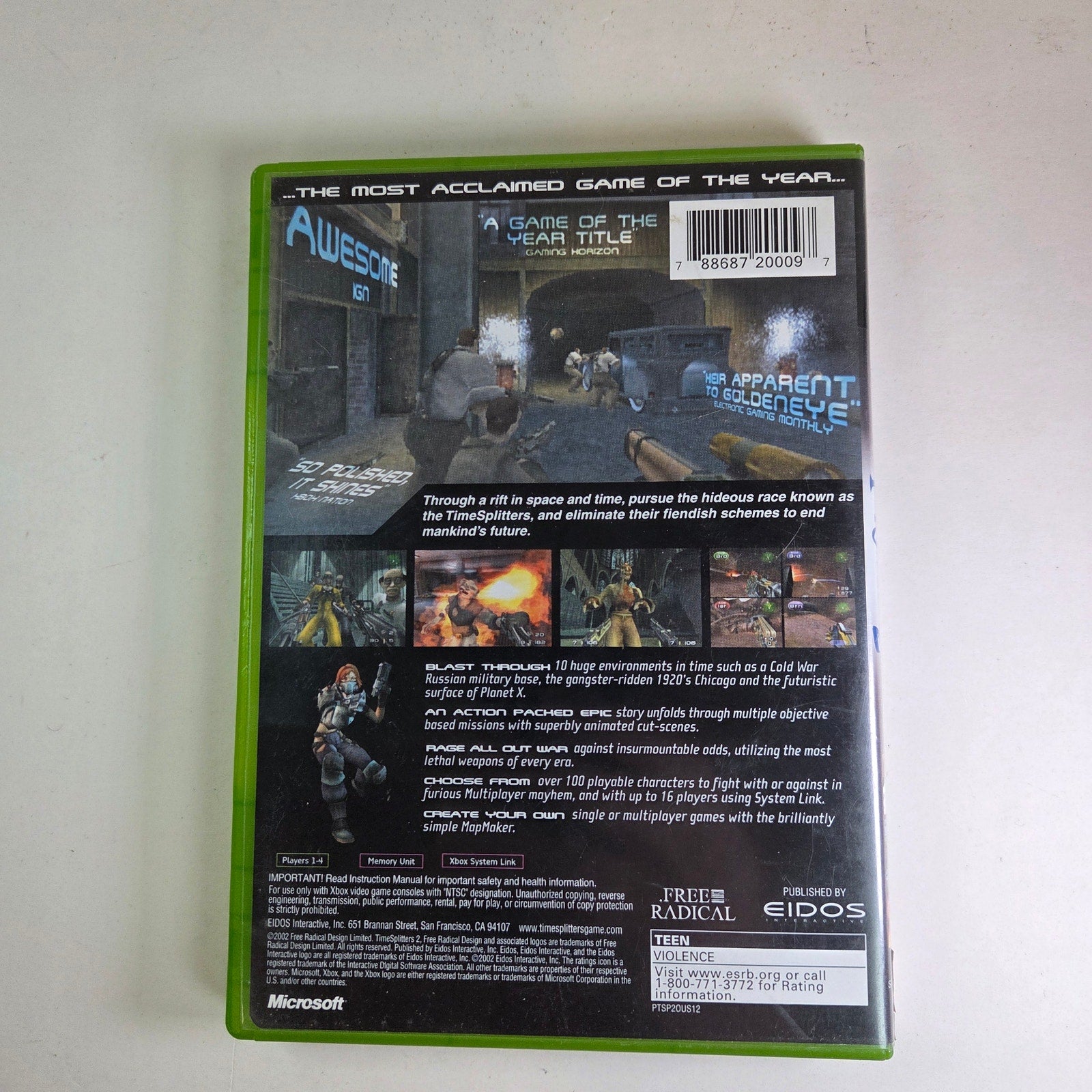 TimeSplitters 2 Xbox 2002 Complete CIB Tested Eidos Free Radical Shooter
