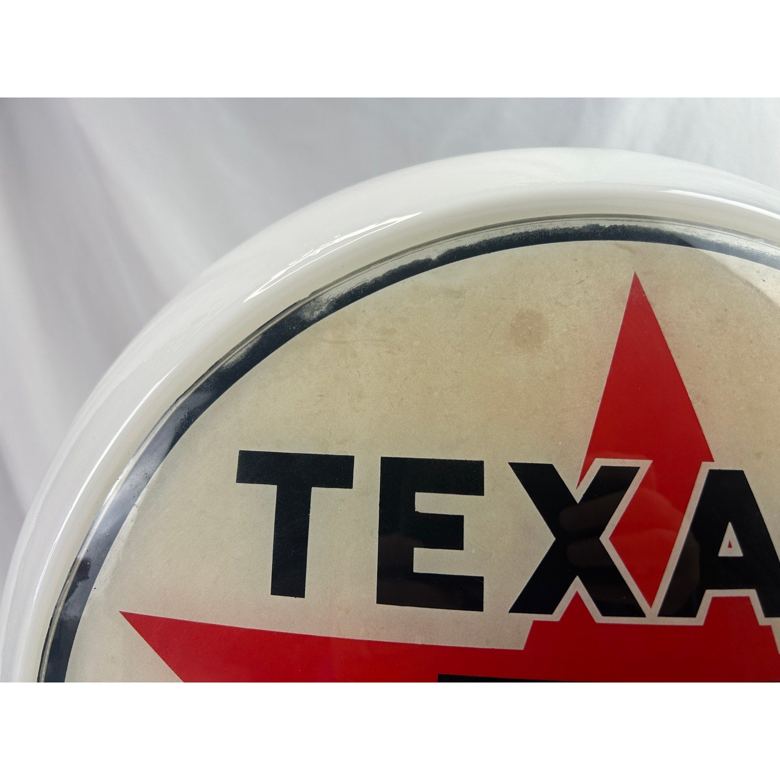 Vintage Texaco Gas Pump Globe Milk Glass Red Star Green T Service Station Sign