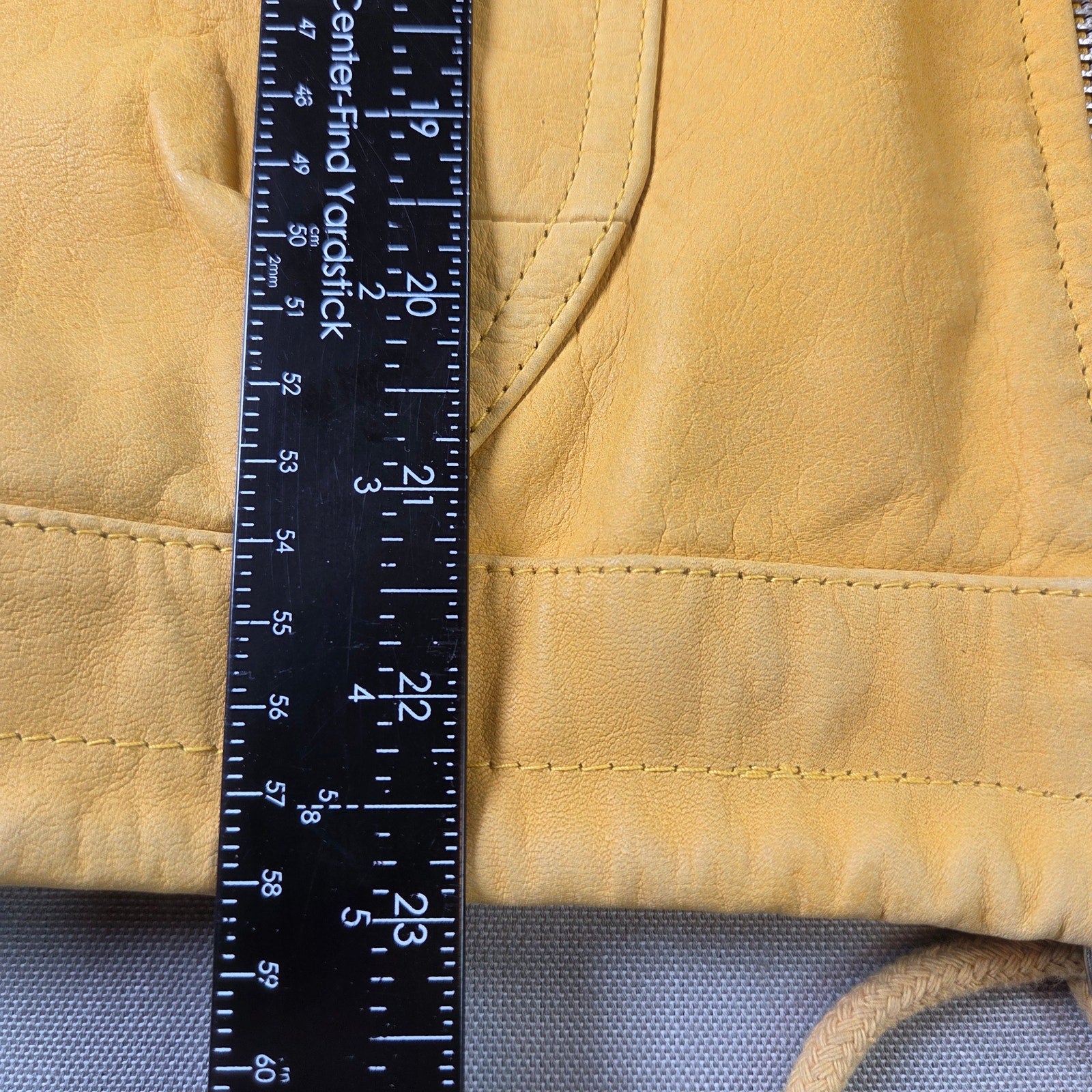 Georgetown Leather Vintage Hooded Vest Yellow 100% Leather USA Style 903