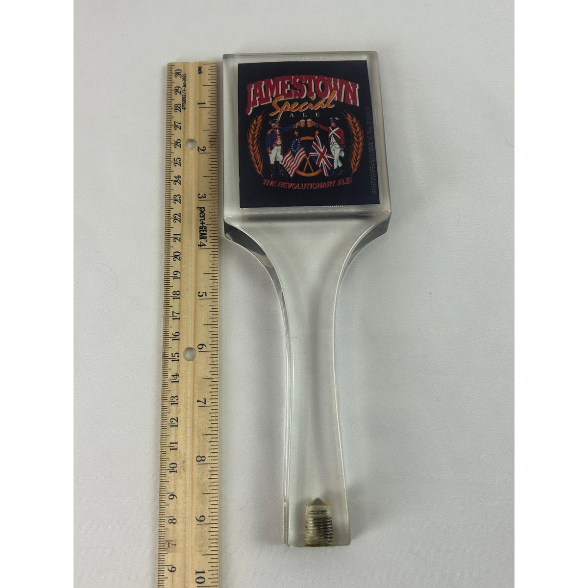 Jamestown Special Ale Beer Tap Handle Clear Acrylic St Paul MN Breweriana 1990s