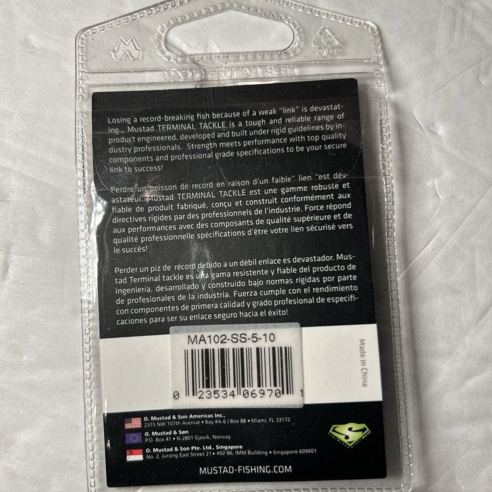 10 Mustad Stainless Steel SS Crane Swivel Size 5