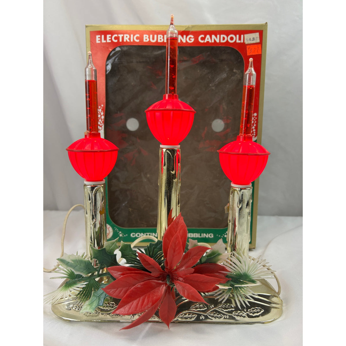 Vintage ACLA 3 Bubble Light Candolier Christmas Centerpiece Cat 379 Original Box