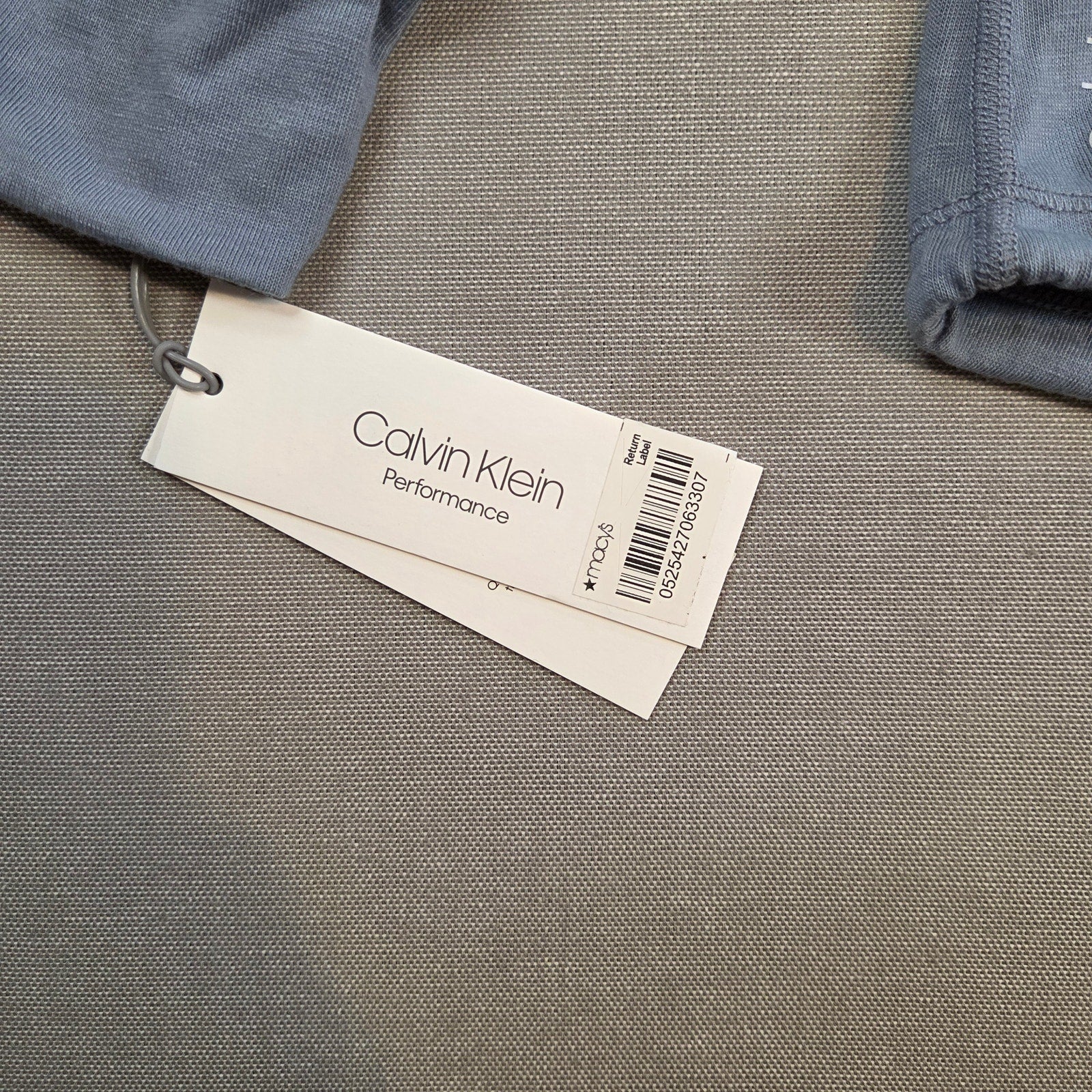 Calvin Klein Performance Long Sleeve Drawstring Top Blue XS NWT