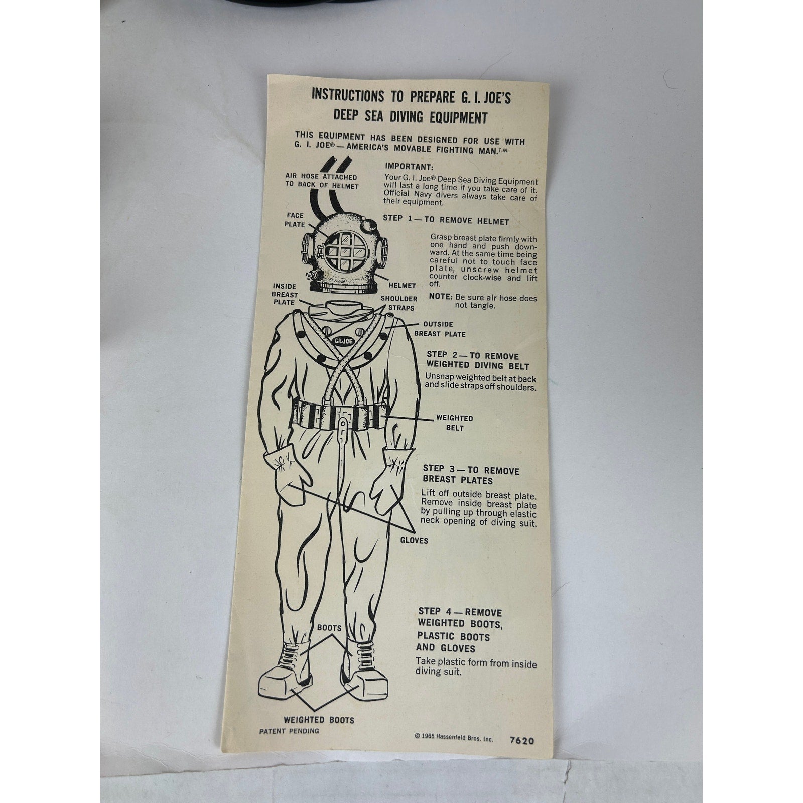 Vintage 1960s GI Joe Deep Sea Diver Lot Figure Helmet Suit Gear Box Accessories