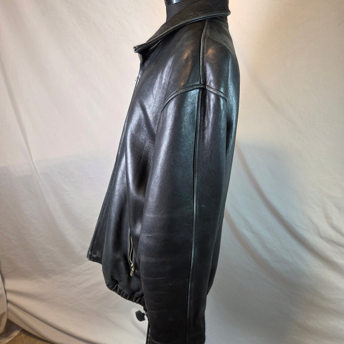 Marc New York Andrew Marc Leather Jacket Mens XL Thermolite Full Zip Black