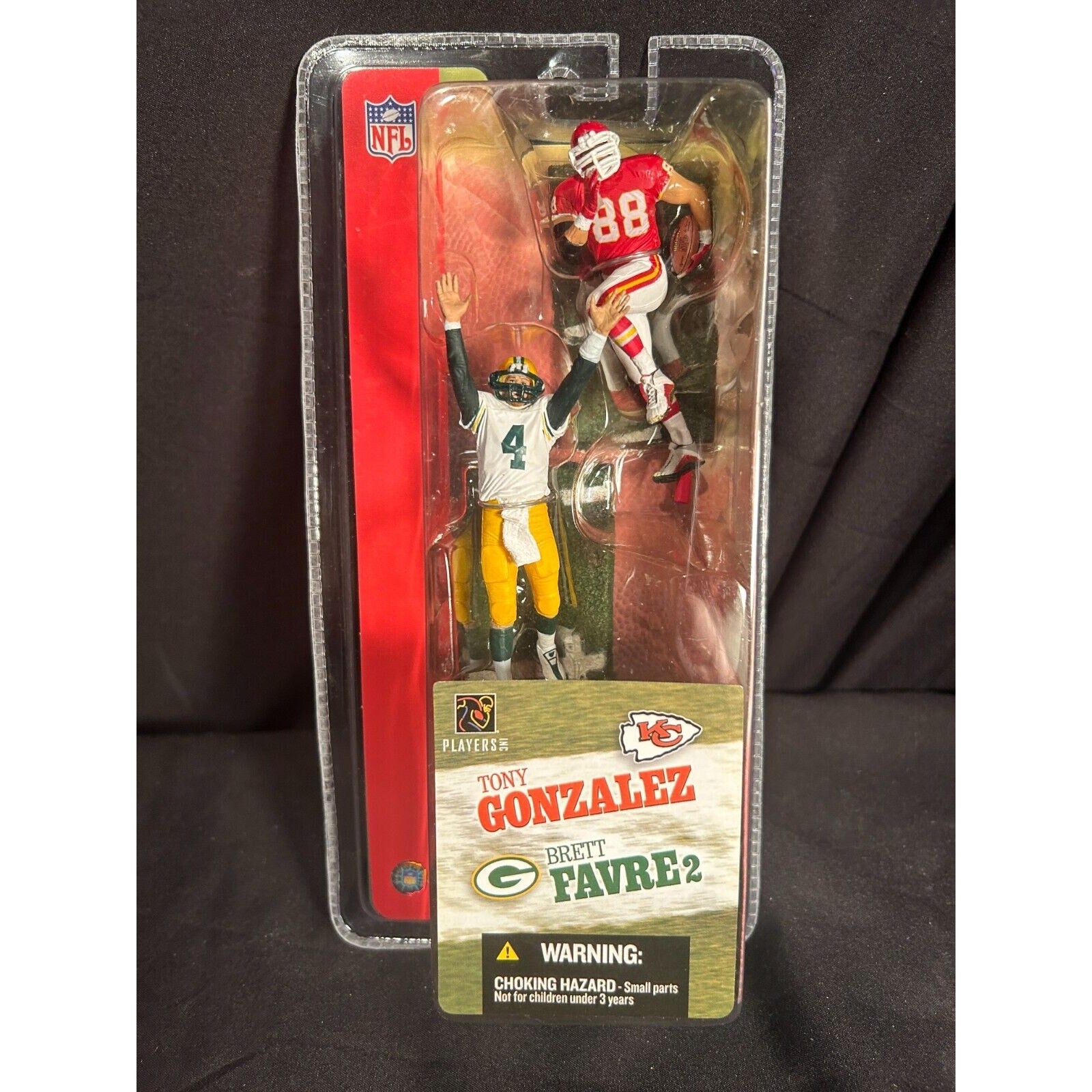 Brett Favre & Tony Gonzalez 2004 McFarlane NFL 3" 2-Pack Packers Chiefs NEW