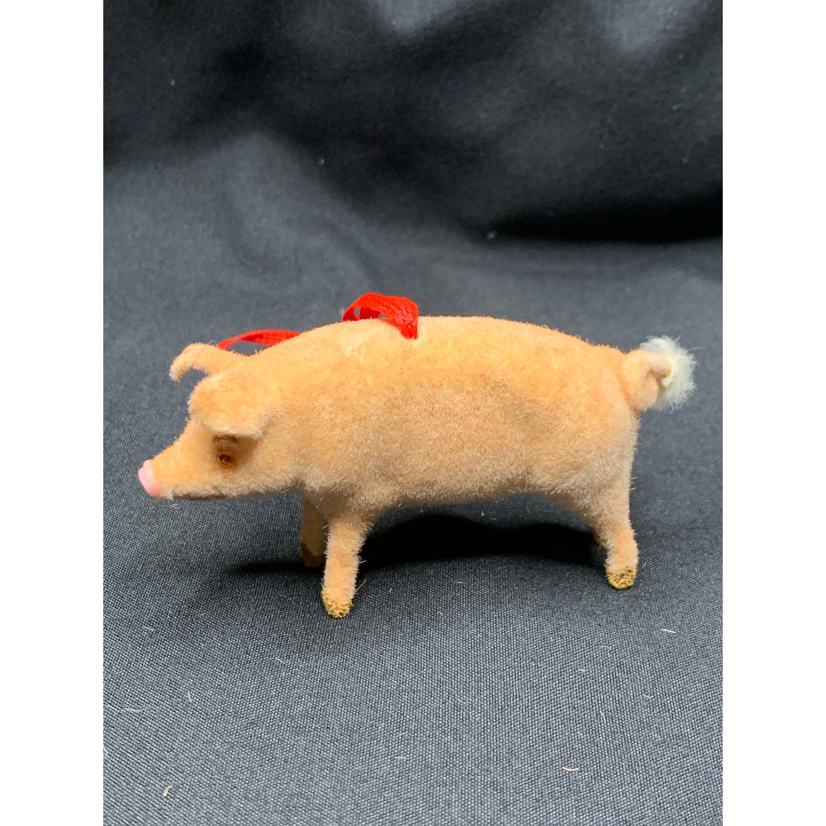 Vintage Wagner Kunstlerschutz Flocked Pig West Germany 1966-1983 Ornament