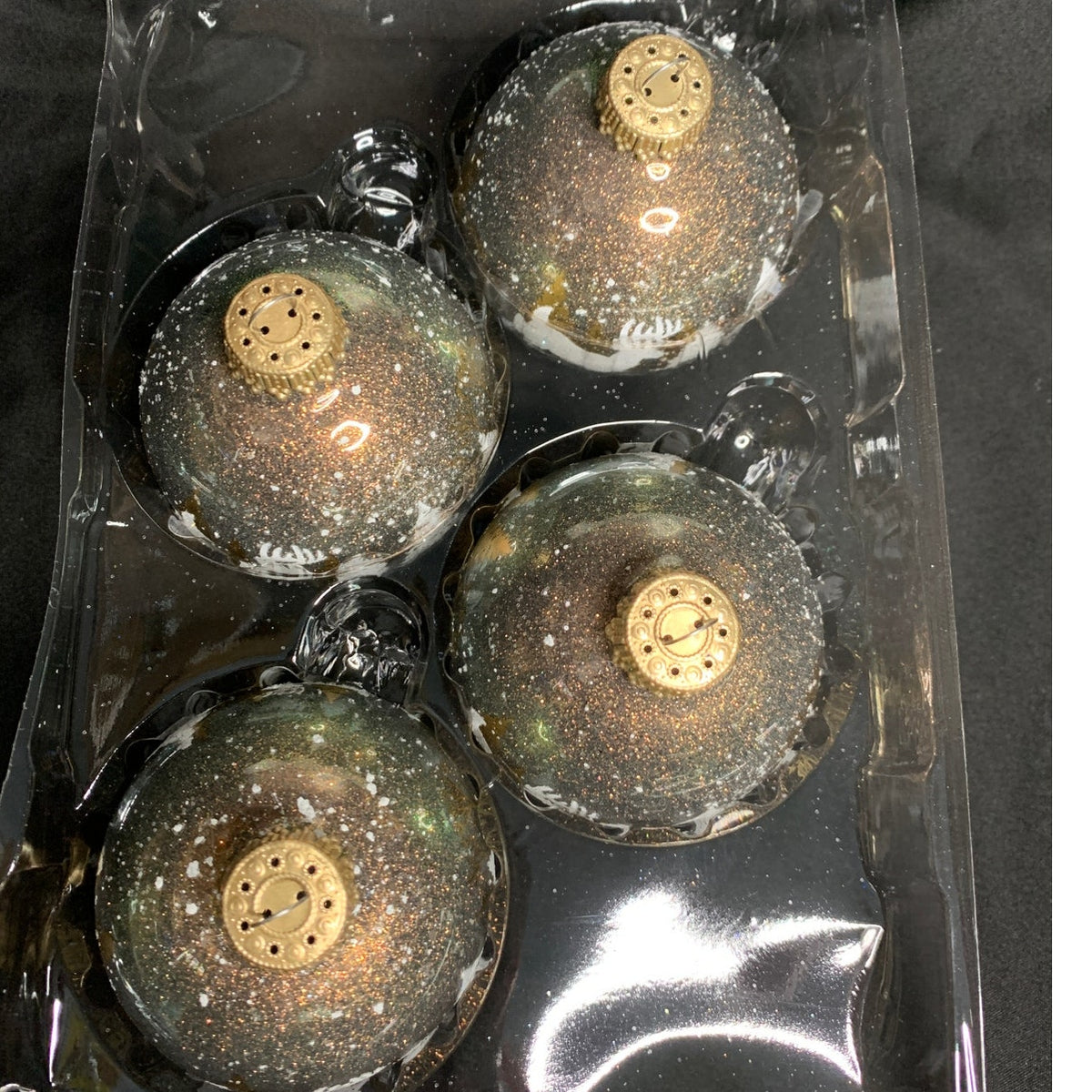 Christmas by Krebs Nature Sparkle Winter Deer Glass Ornaments Set of 4 SK03044