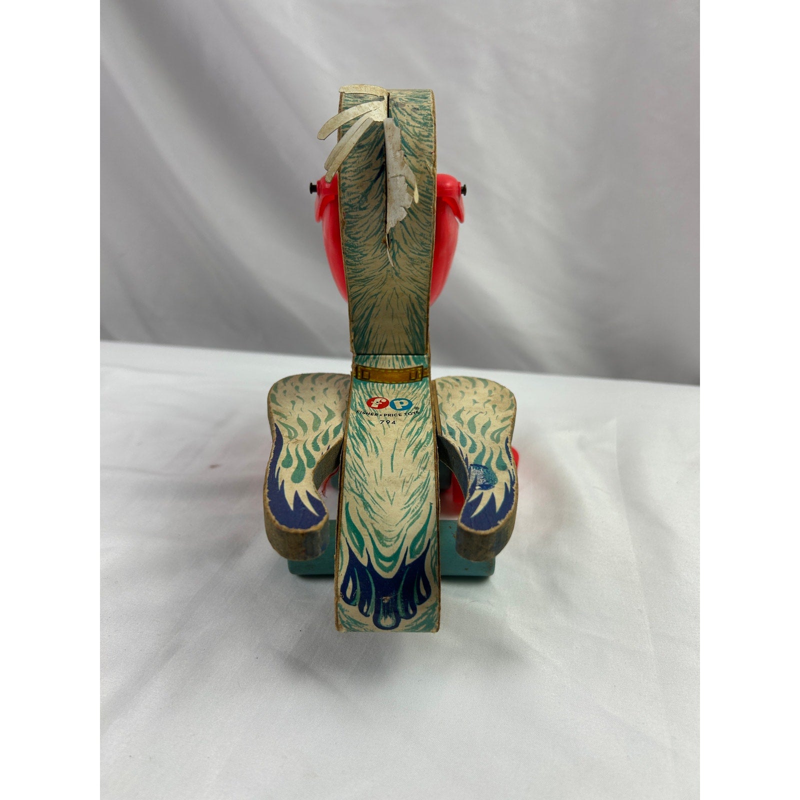 Fisher Price Pelican 794 Wooden Push Toy Red Beak Vintage 1960s