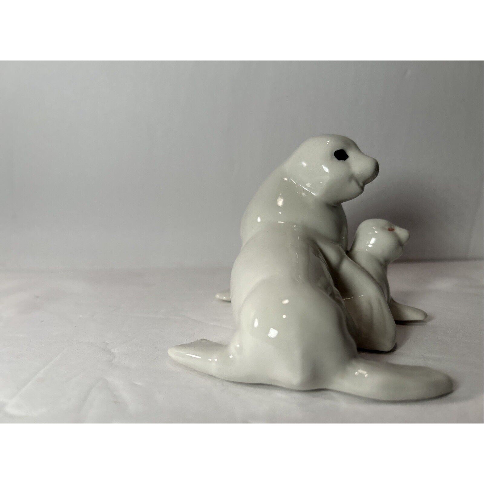 Eden's Bliss Porcelain Sea Lion Mother & Baby Pup Figurine Made in Japan